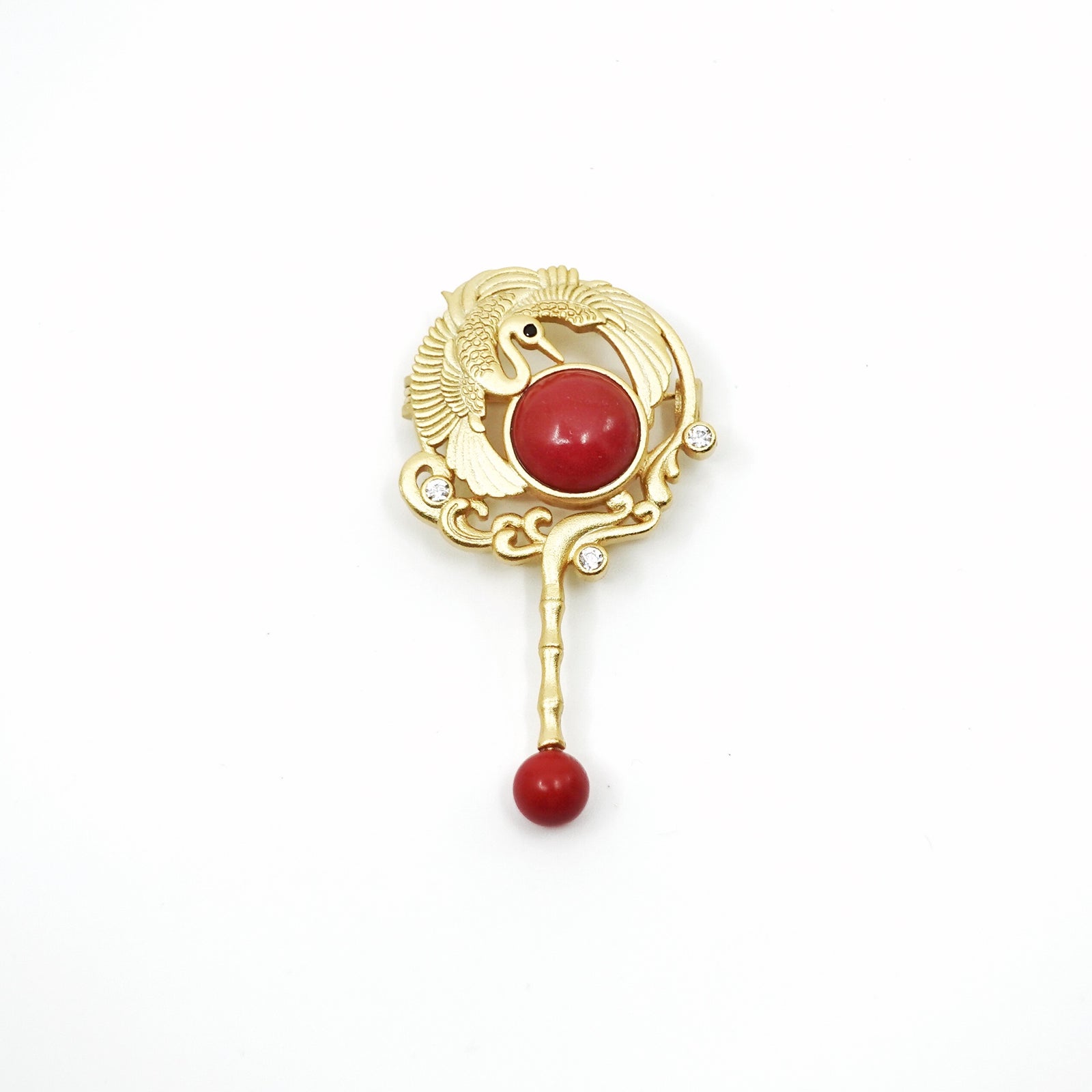 Gold Enamel Divine Bird Brooch - Yun Boutique