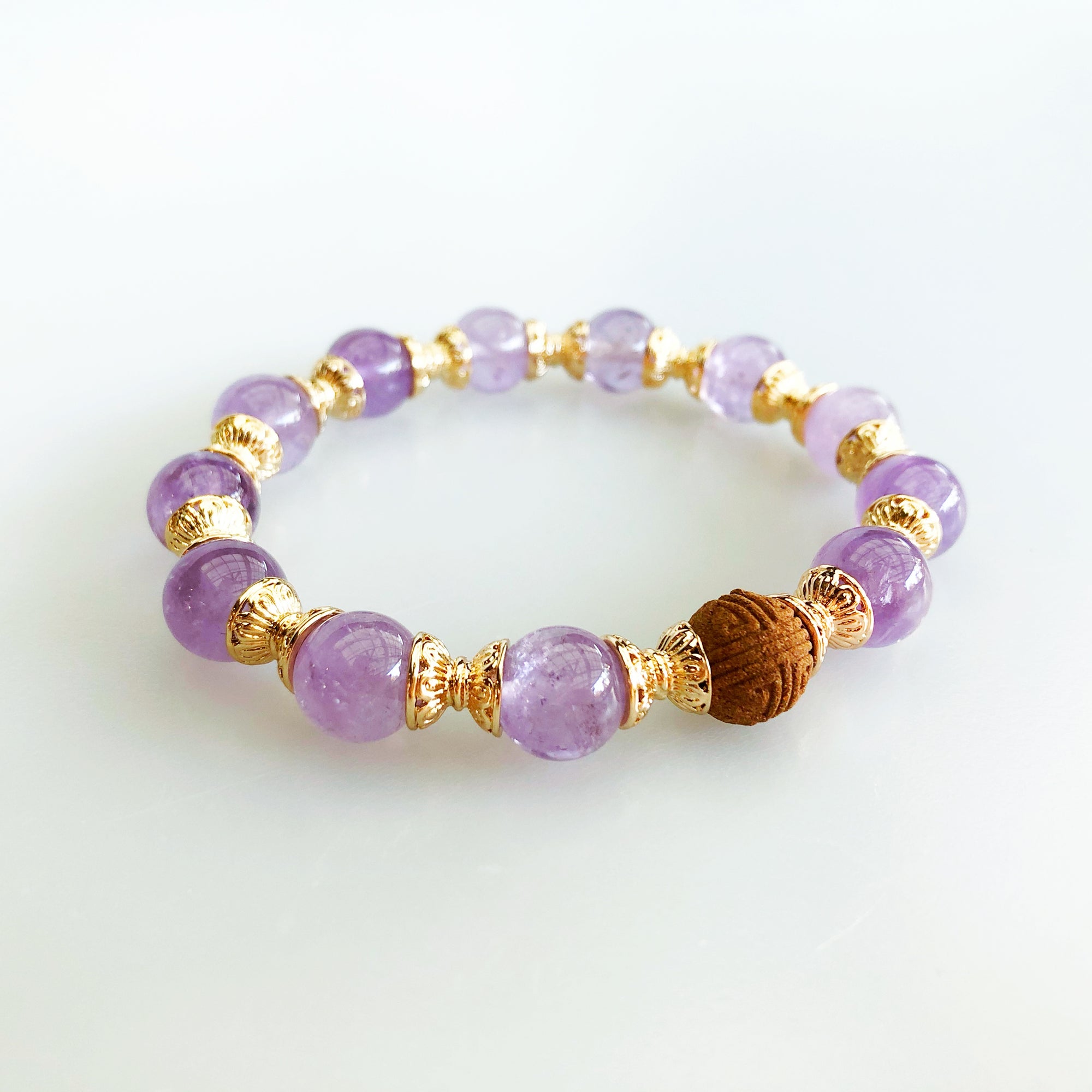 Vintage Style 10mm Amethyst Herbal Bracelet