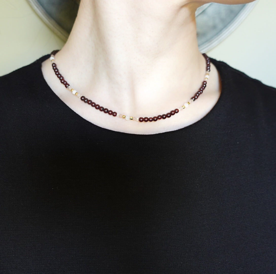 Return to Origin 4mm Garnet Pendant Necklace - Yun Boutique