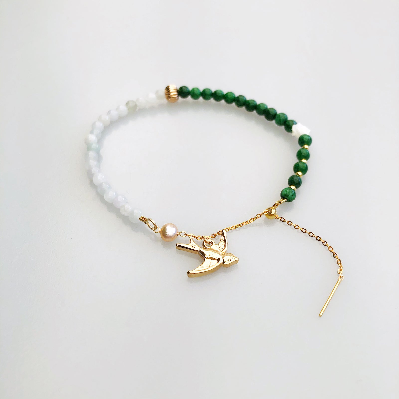 Bird and Flower Jadeite Bracelet