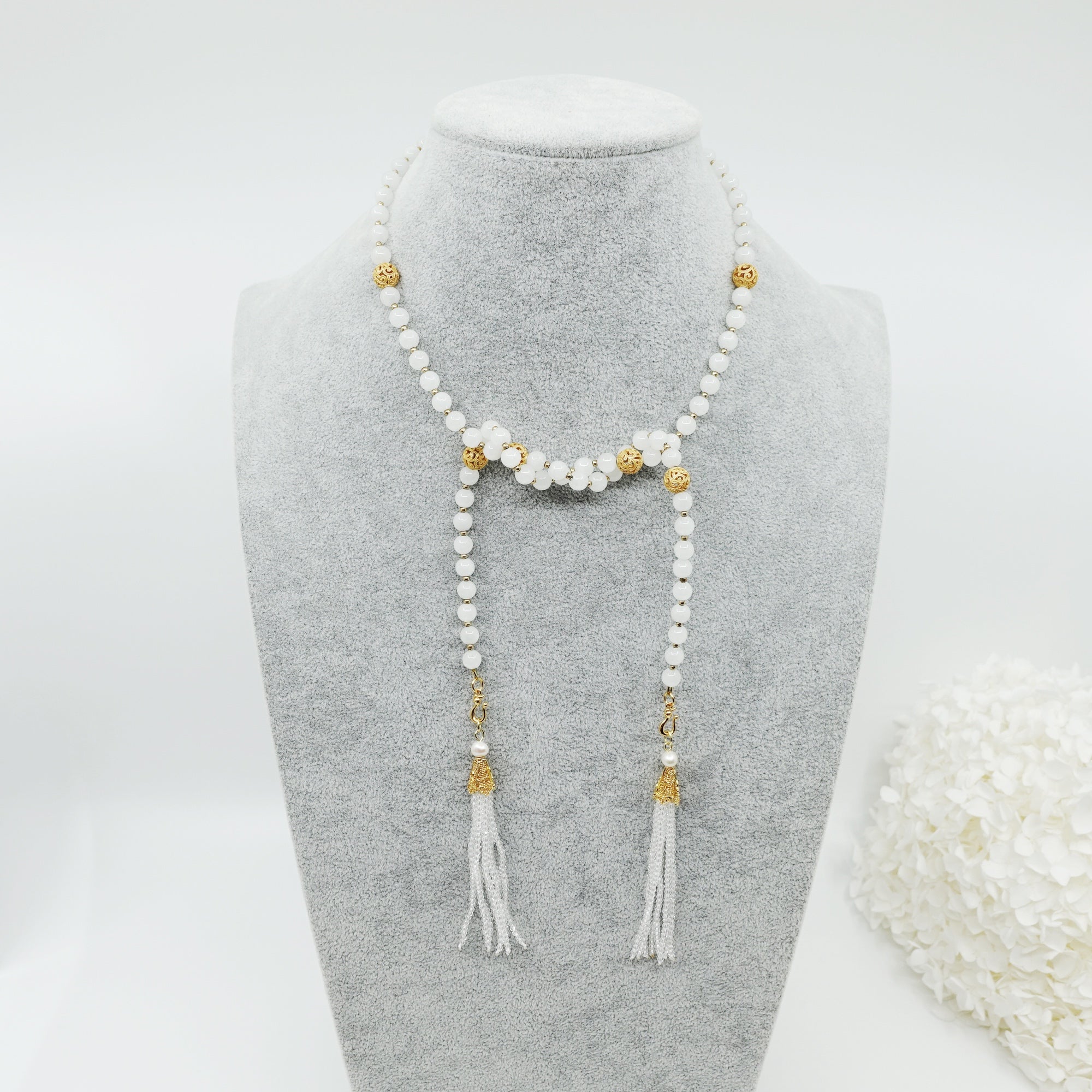 Return to Origin 6mm Moonstone Lariat Necklace Set - Yun Boutique