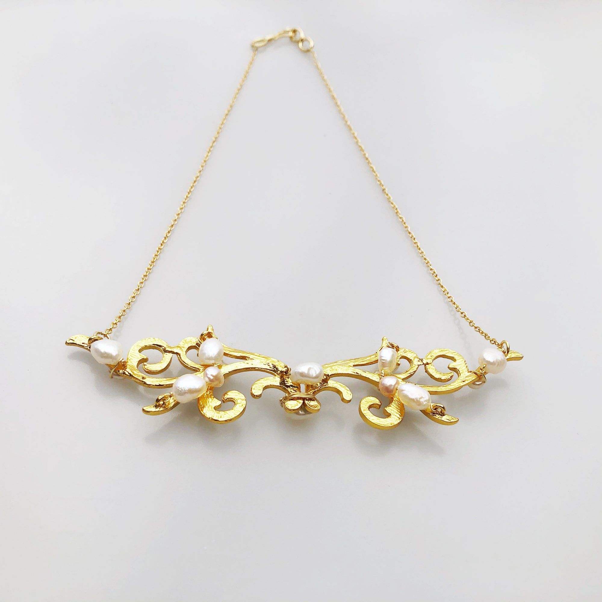 Gold Enamel Wing Necklace