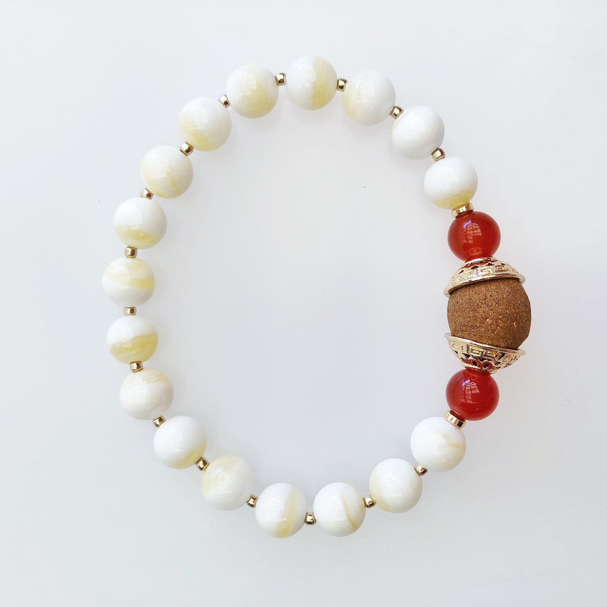 Beaded Tridacna Herbal Bracelet