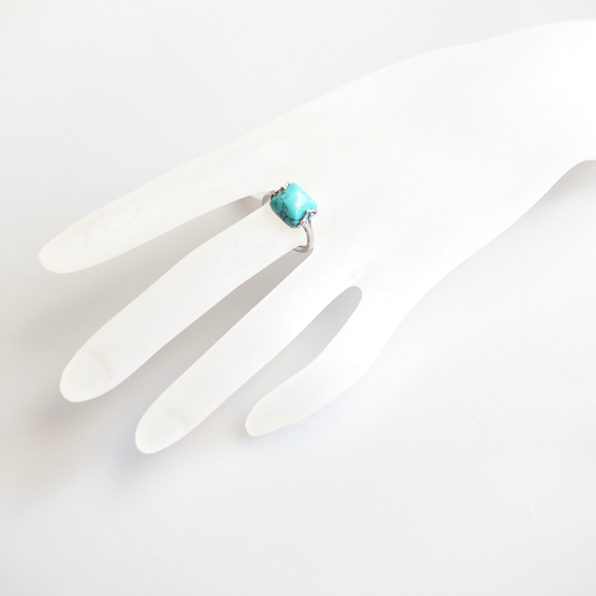 Turquoise ring, cocktail ring, sterling silver ring, vintage ring, silver rings for women, square ring, handmade ring, real silver rings, 925 ring, boutique ring, Asian ring, Yun Boutique Ring