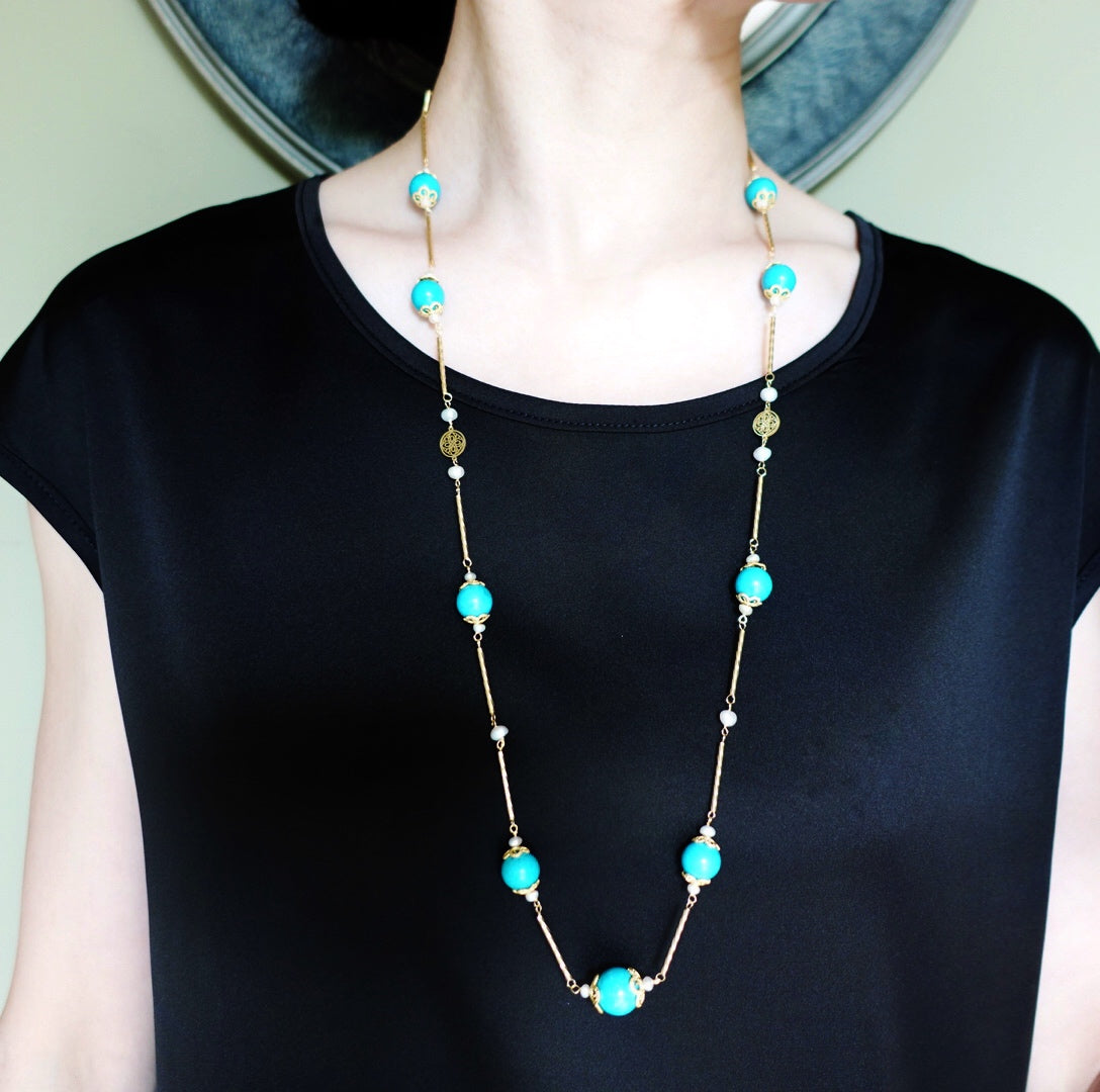 The Nine Turquoise Station Necklace - Yun Boutique