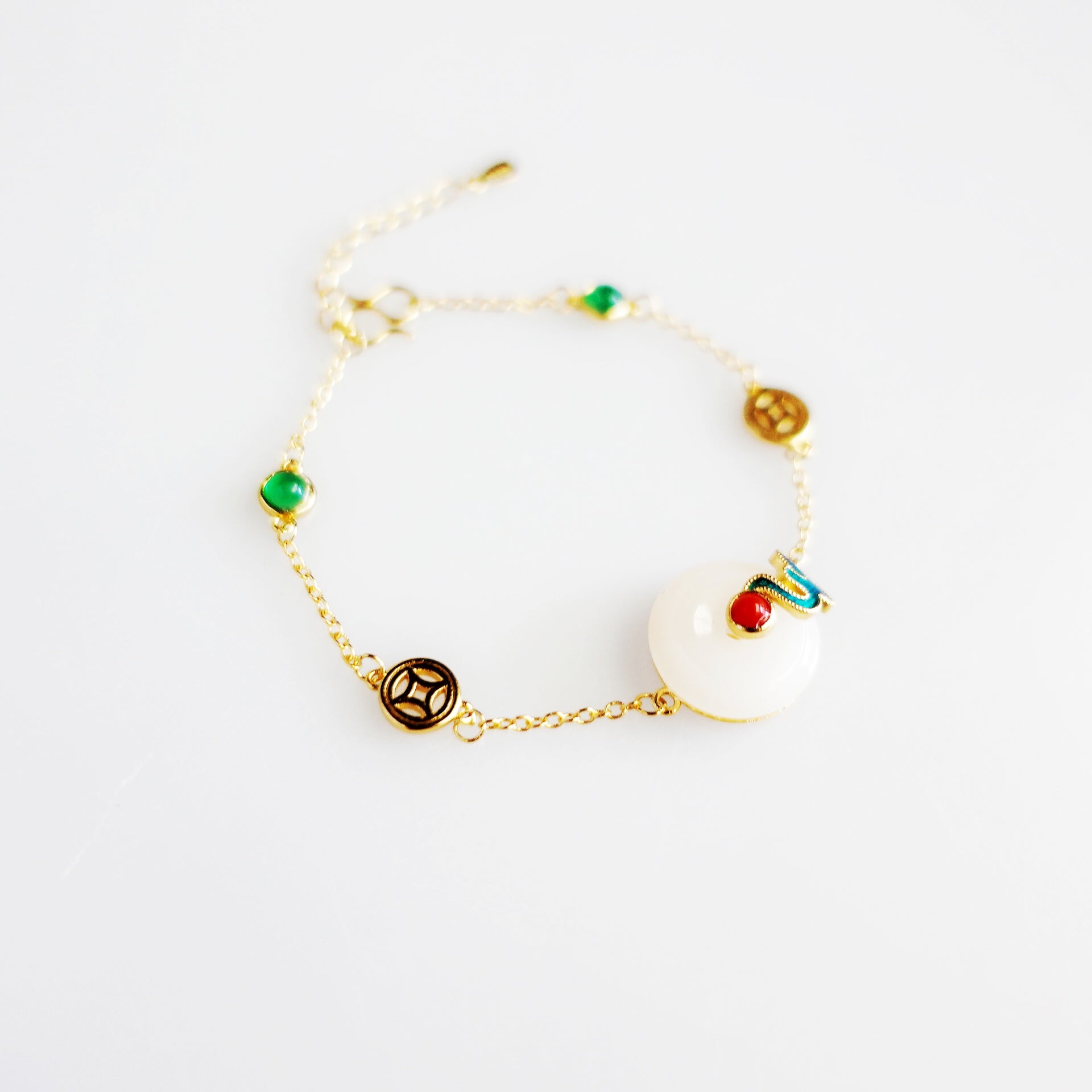 Auspicious Clouds White Jade Bracelet - Yun Boutique