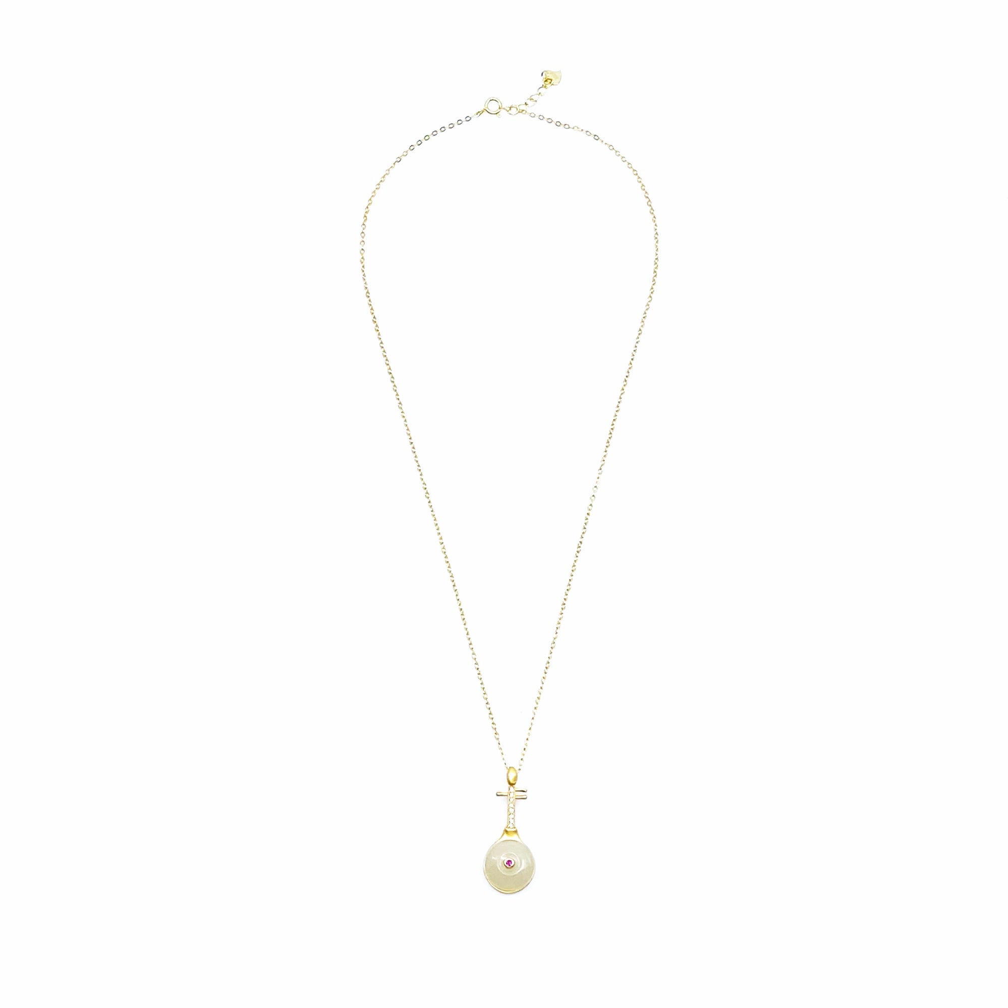 Yun Boutique Gold Pipa Hetian Jade Necklace