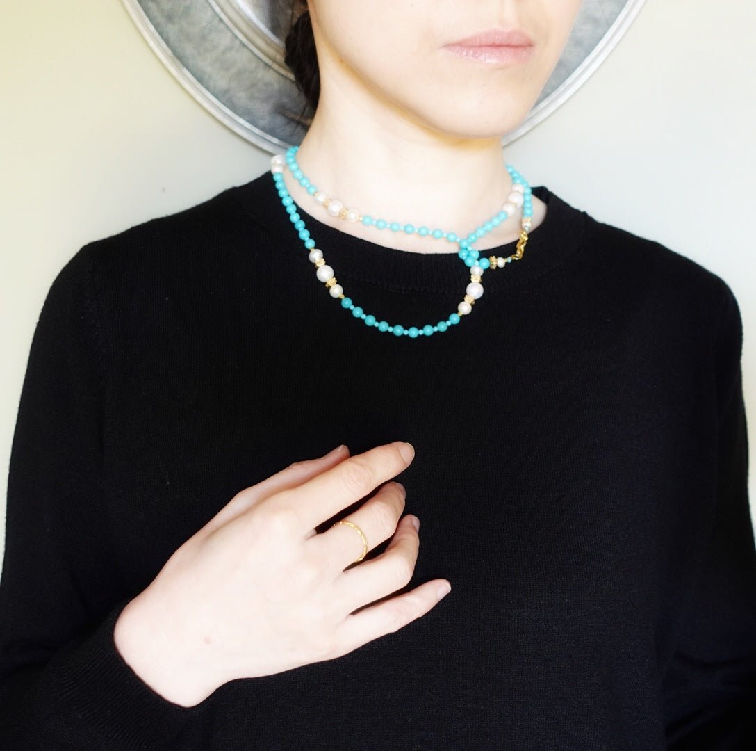 Return to Origin Natural Turquoise Beaded Necklace - Yun Boutique