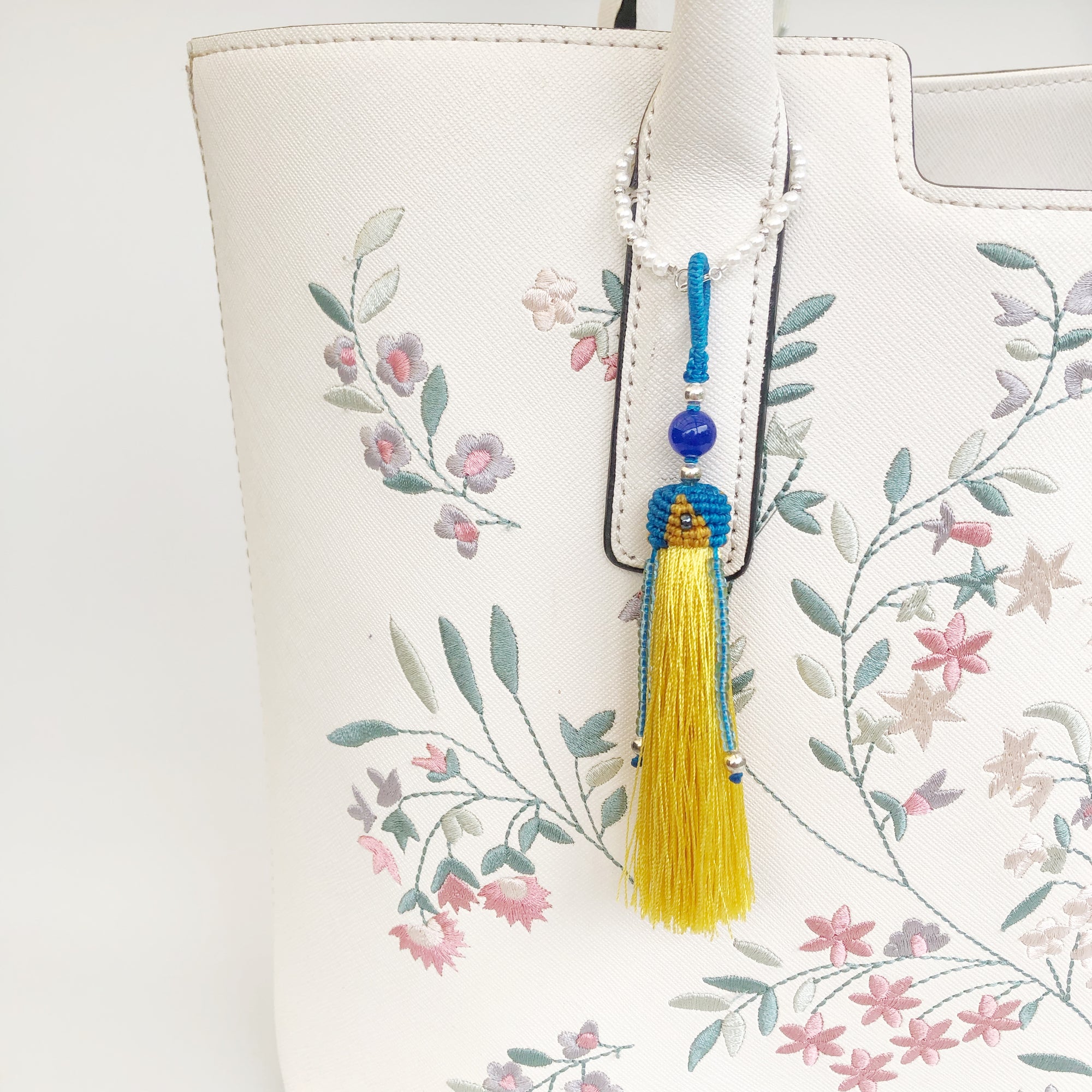 Yellow Silk Tassel Bag Accessory - Yun Boutique