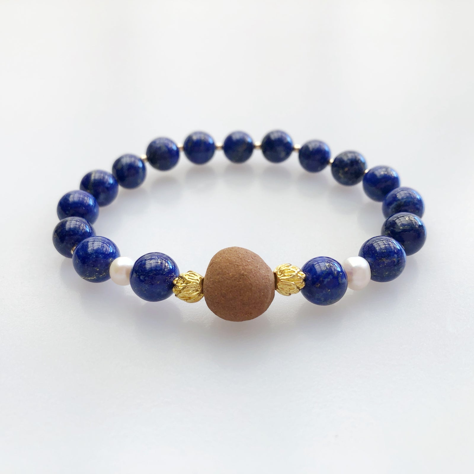 Beaded Lapis Herbal Bracelet