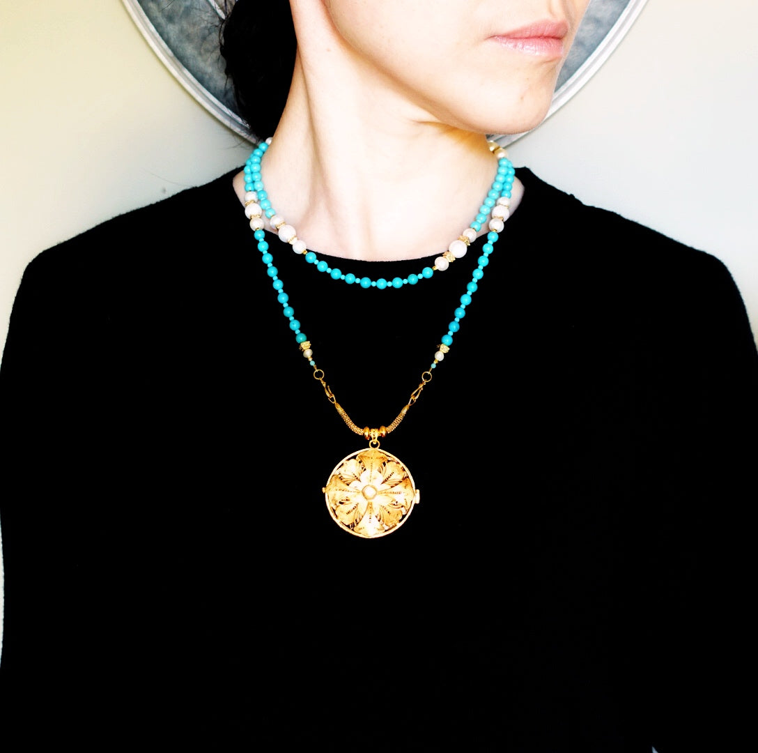 Return to Origin Natural Turquoise Beaded Necklace - Yun Boutique