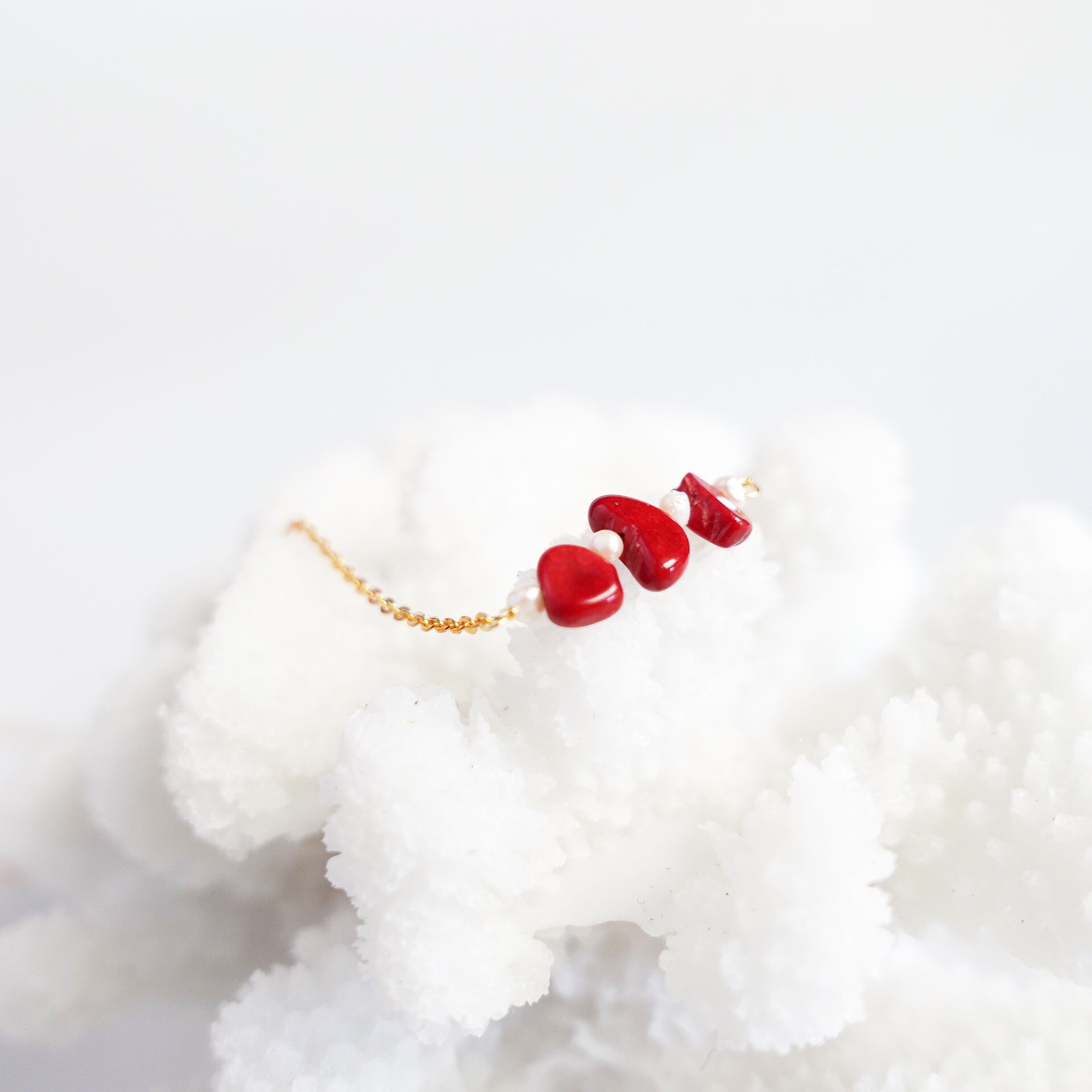 Red Coral Pendant Necklace - Yun Boutique