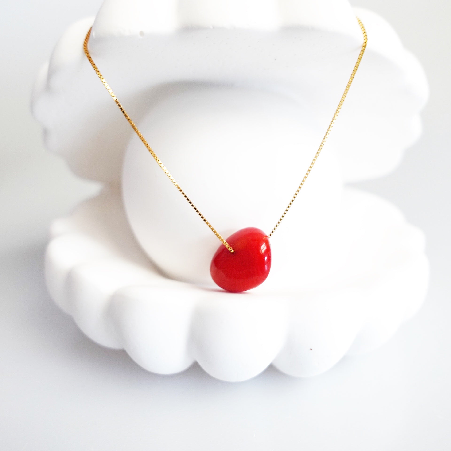 Red Coral Pendant Necklace - Yun Boutique