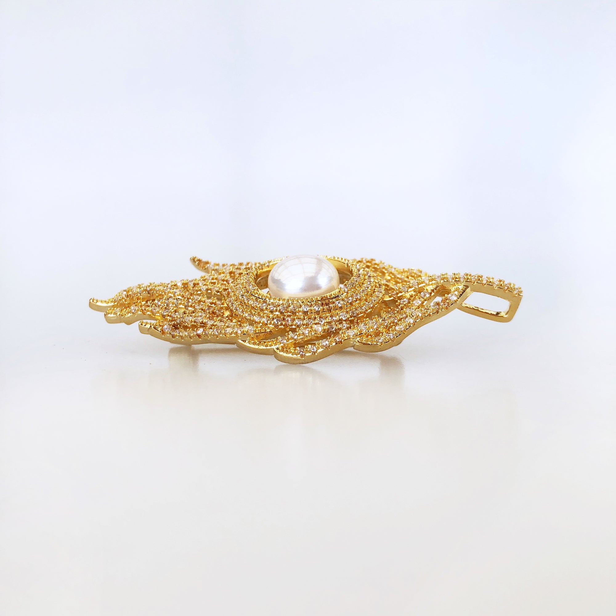 Gold Plated Phoenix Zircon Brooch Pendant