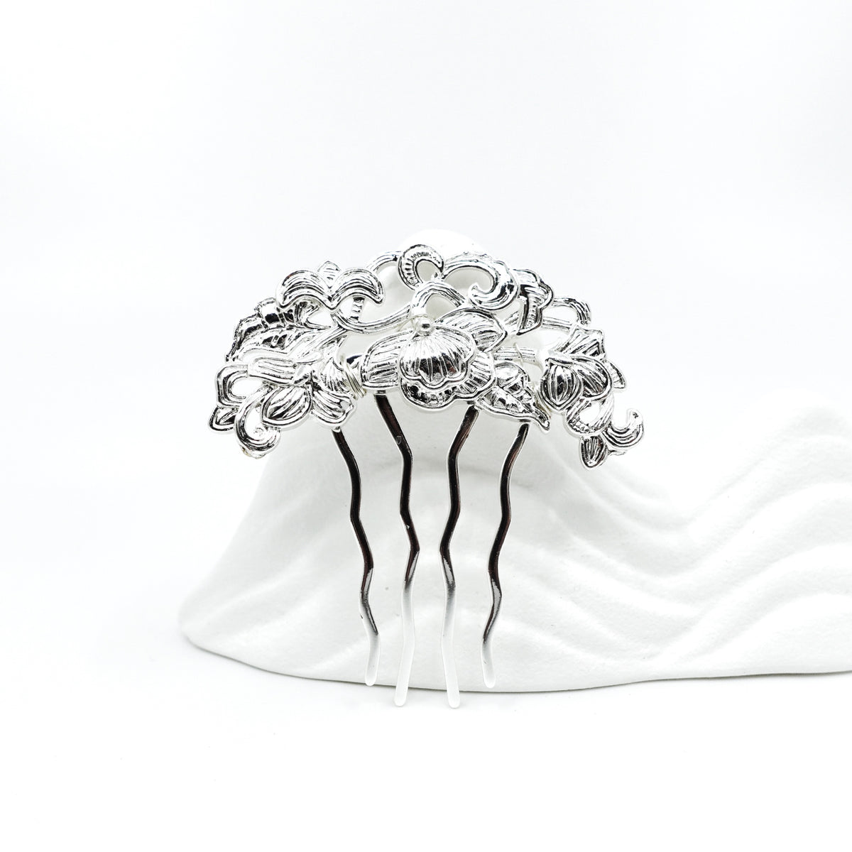 Tree Peony Hair Comb Silver - Yun Boutique