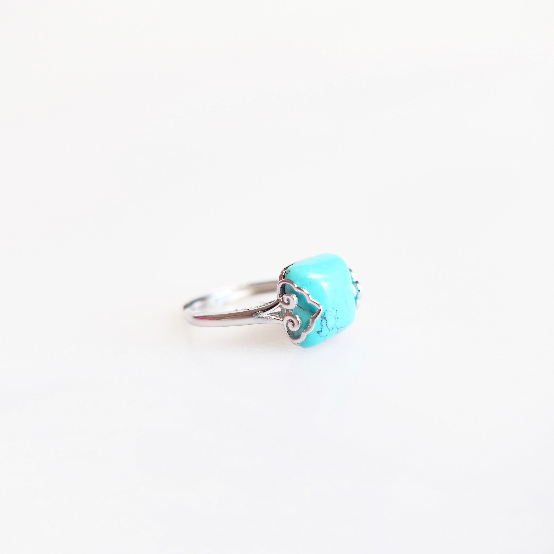 Turquoise ring, cocktail ring, sterling silver ring, vintage ring, silver rings for women, square ring, handmade ring, real silver rings, 925 ring, boutique ring, Asian ring, Yun Boutique Ring