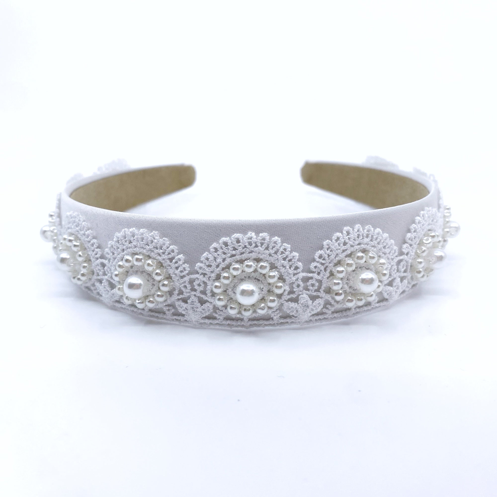 Yun Boutique Pearl and Lace Bridal Headband