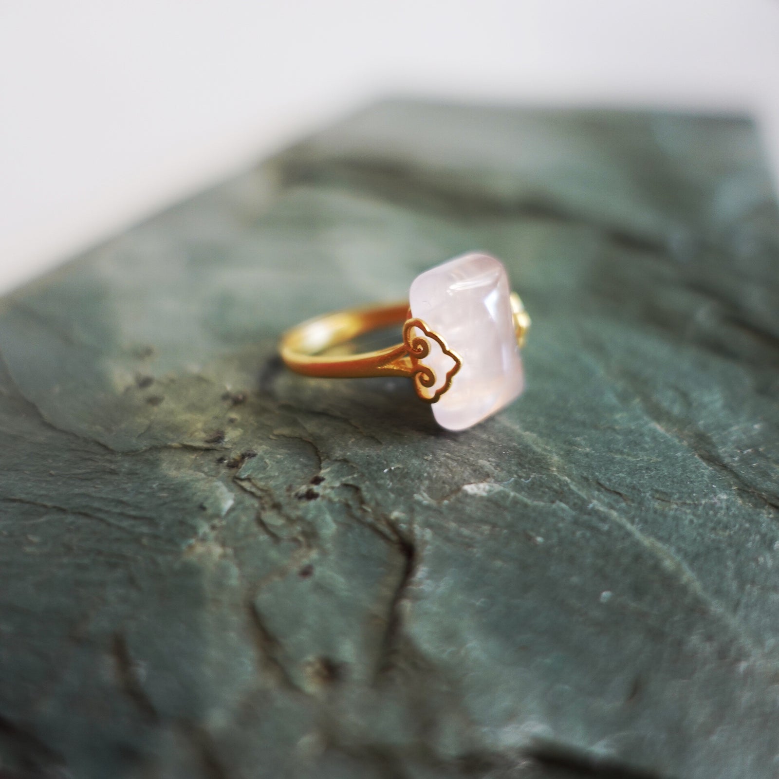 Sterling Silver Handcrafted Rose Quartz Ring outlet