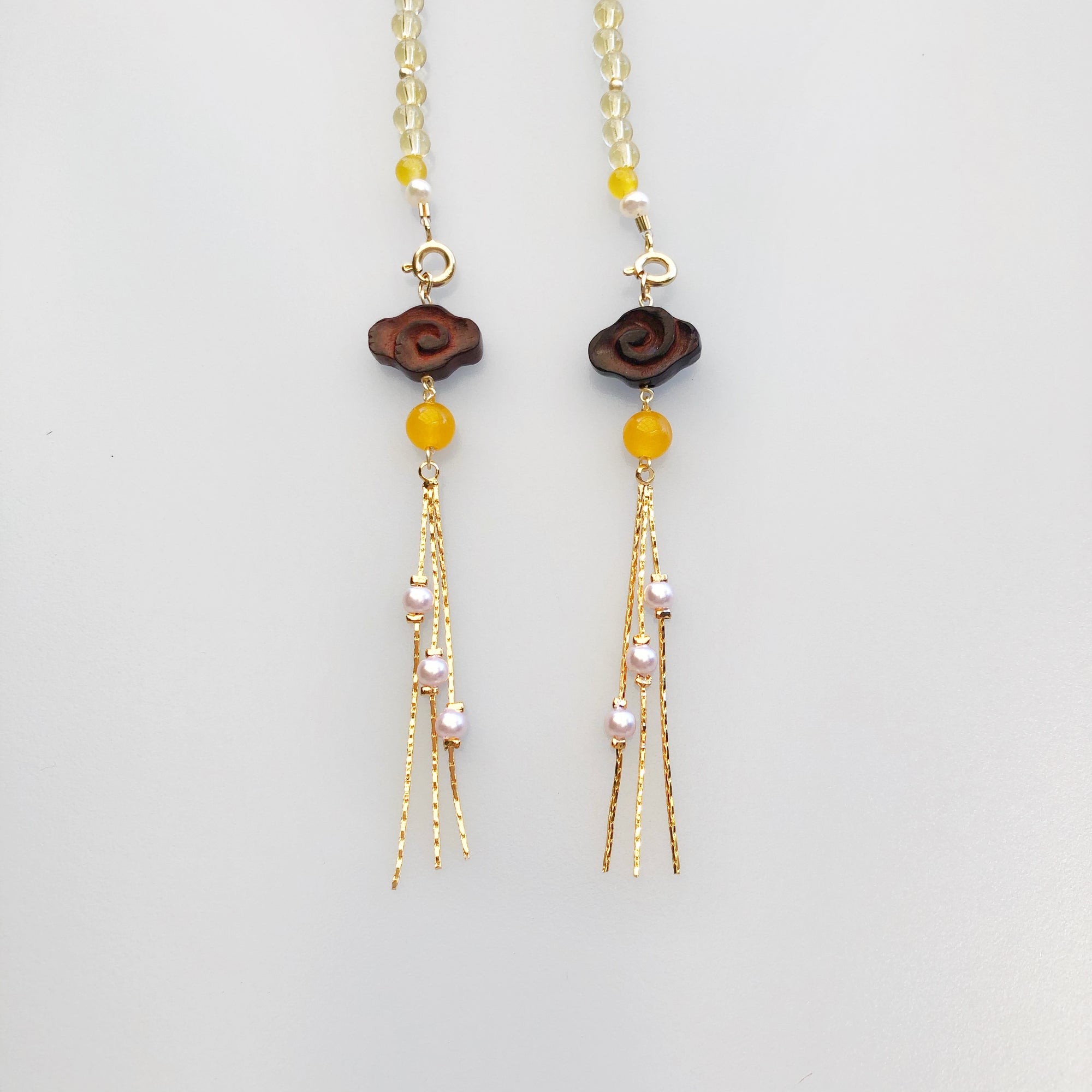 Multi-style Yellow Crystal Lariat Necklace Set - Yun Boutique