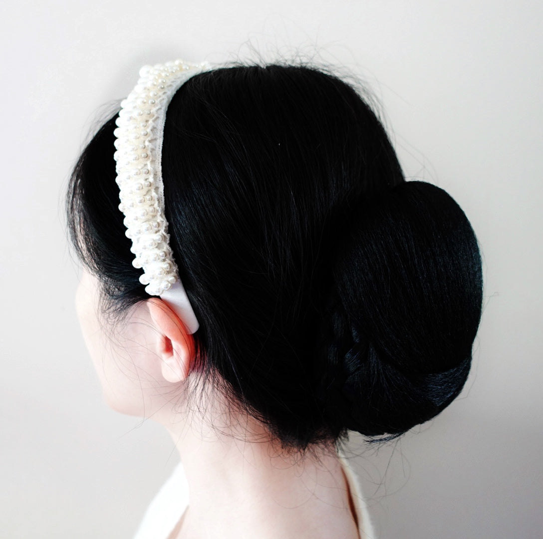 Large Pearl Crown Bridal Headband - Yun Boutique