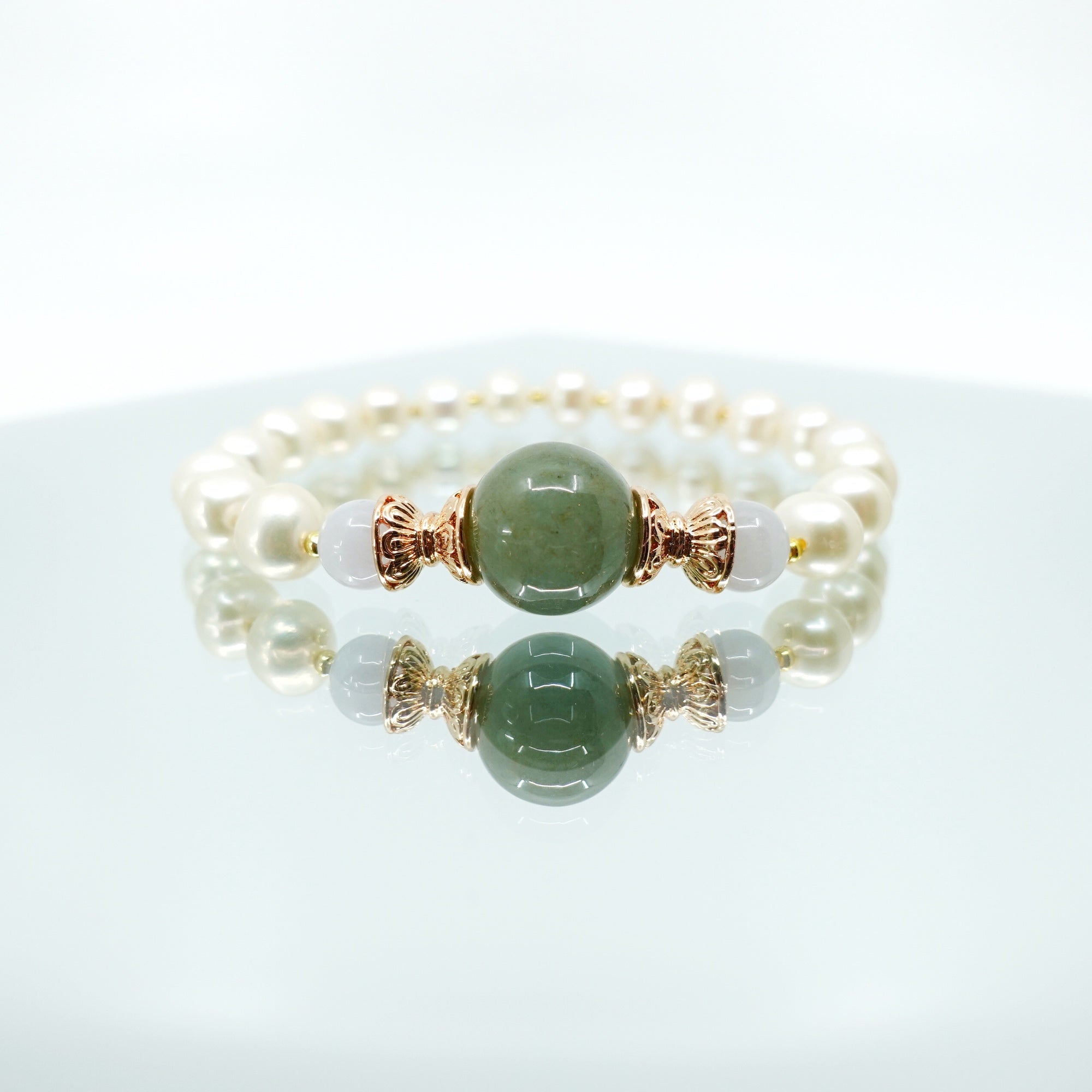 Fresh Water Pear and Jadeite Bracelet 16cm - Yun Boutique