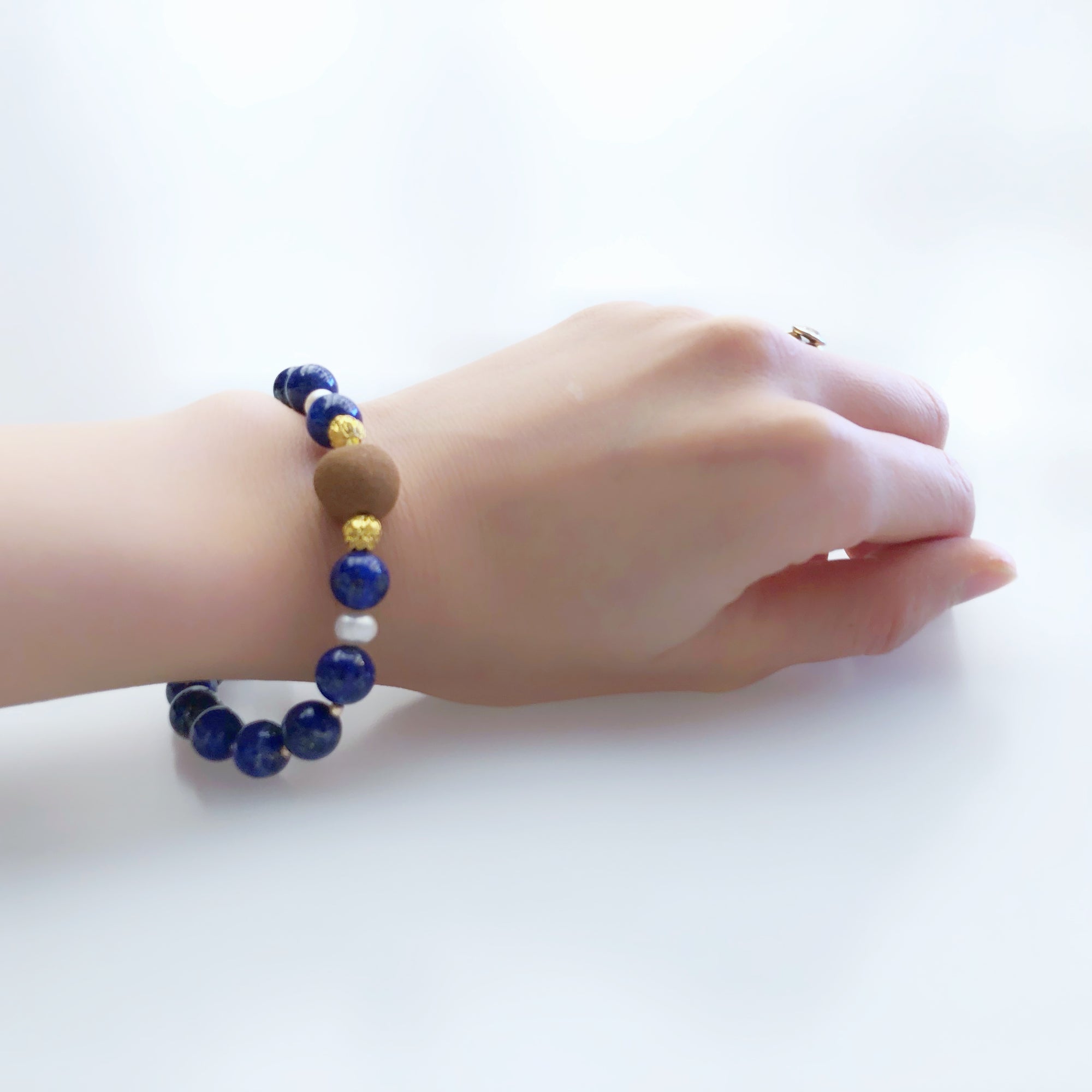 Beaded Lapis Herbal Bracelet