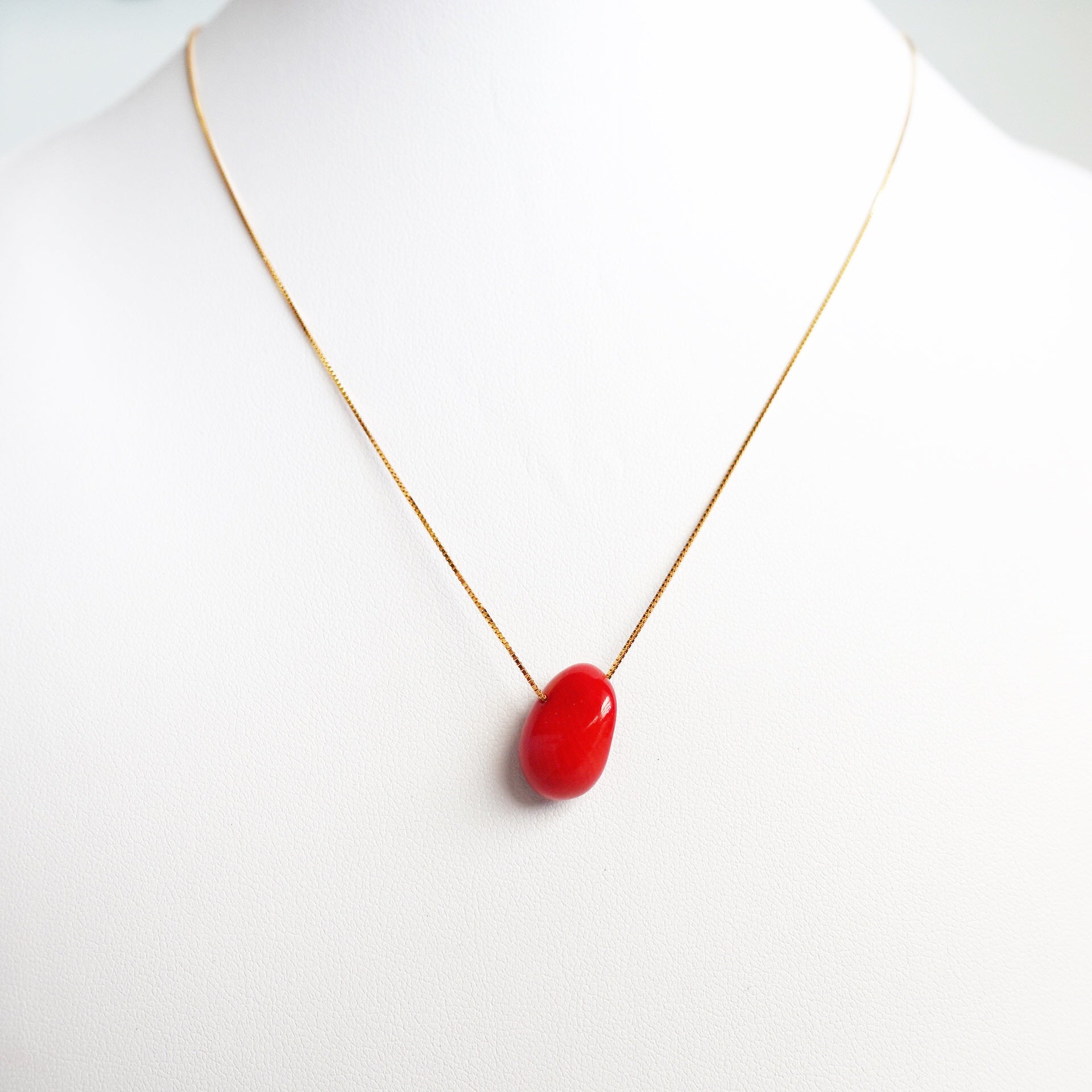 Red Coral Pendant Necklace - Yun Boutique