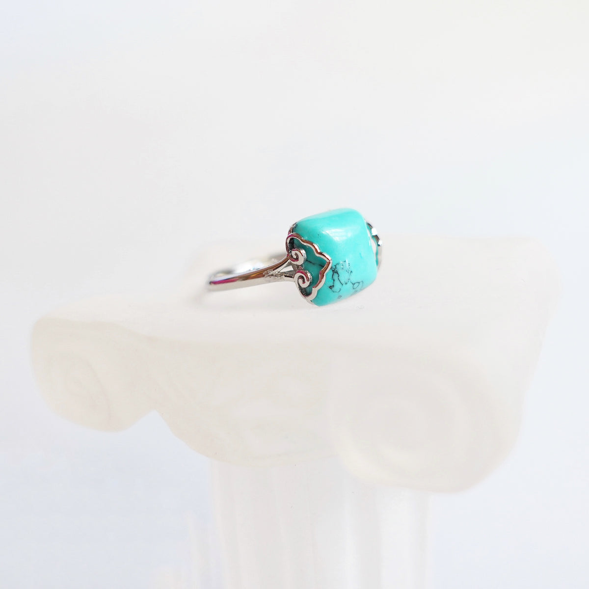 Turquoise ring, cocktail ring, sterling silver ring, vintage ring, silver rings for women, square ring, handmade ring, real silver rings, 925 ring, boutique ring, Asian ring, Yun Boutique Ring