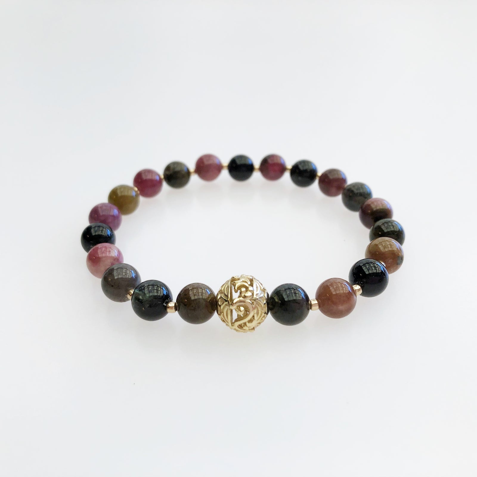 Beaded Tourmaline Auspicious Clouds Bracelet