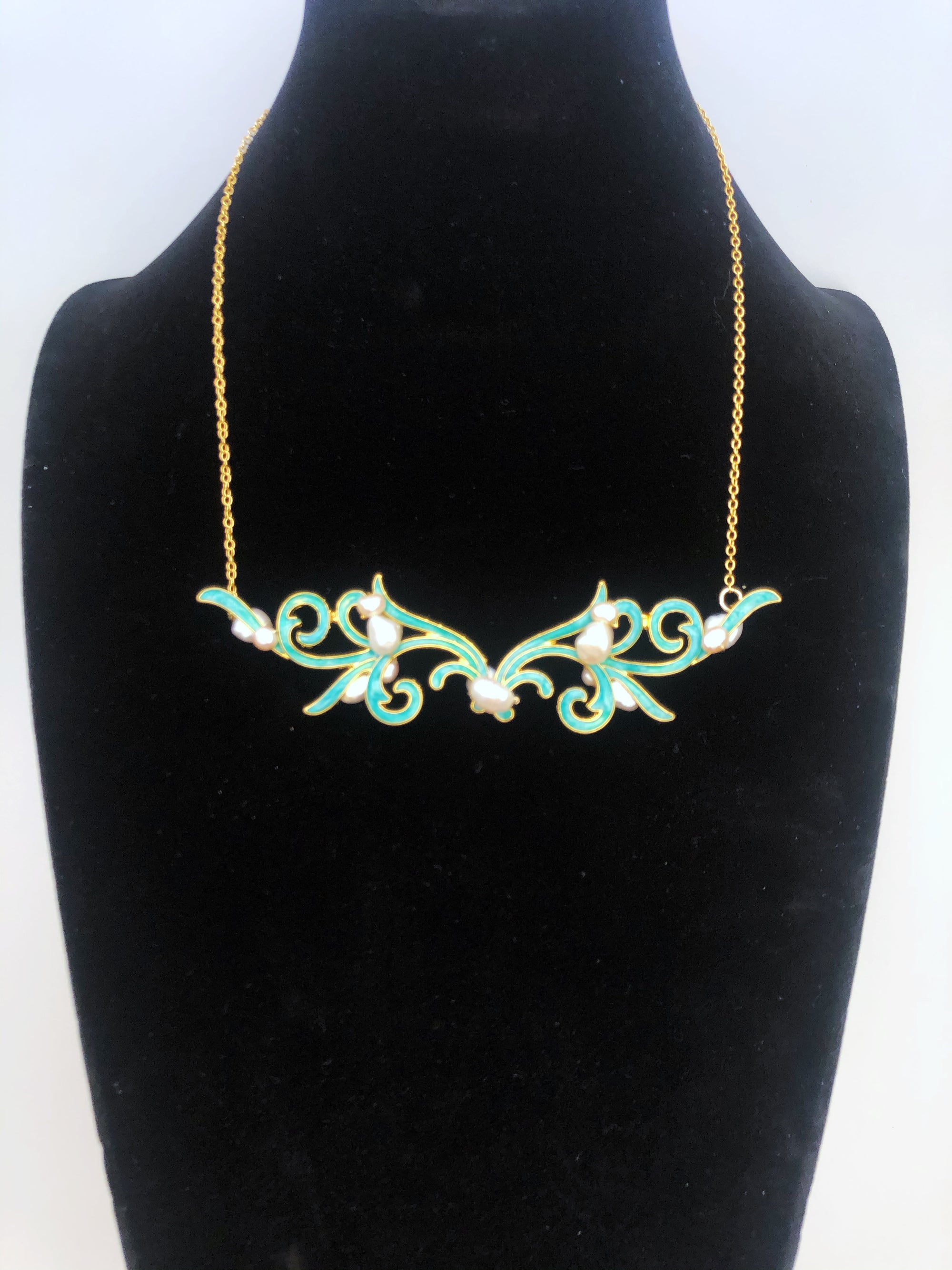 Yun Boutique Gold Enamel Wing Necklace