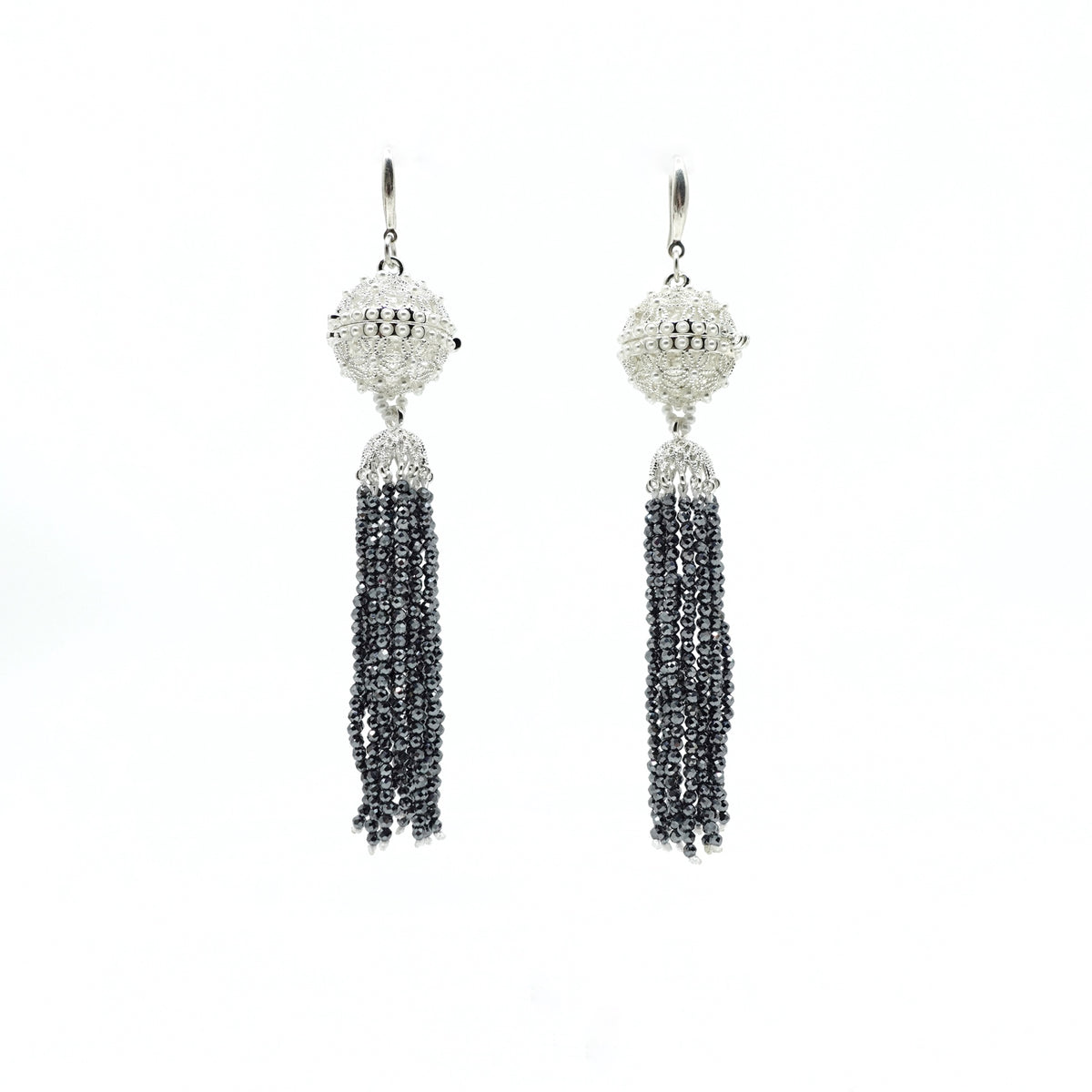 Herbal Locket Crystal Tassel Earrings - Terahertz Stone - Yun Boutique