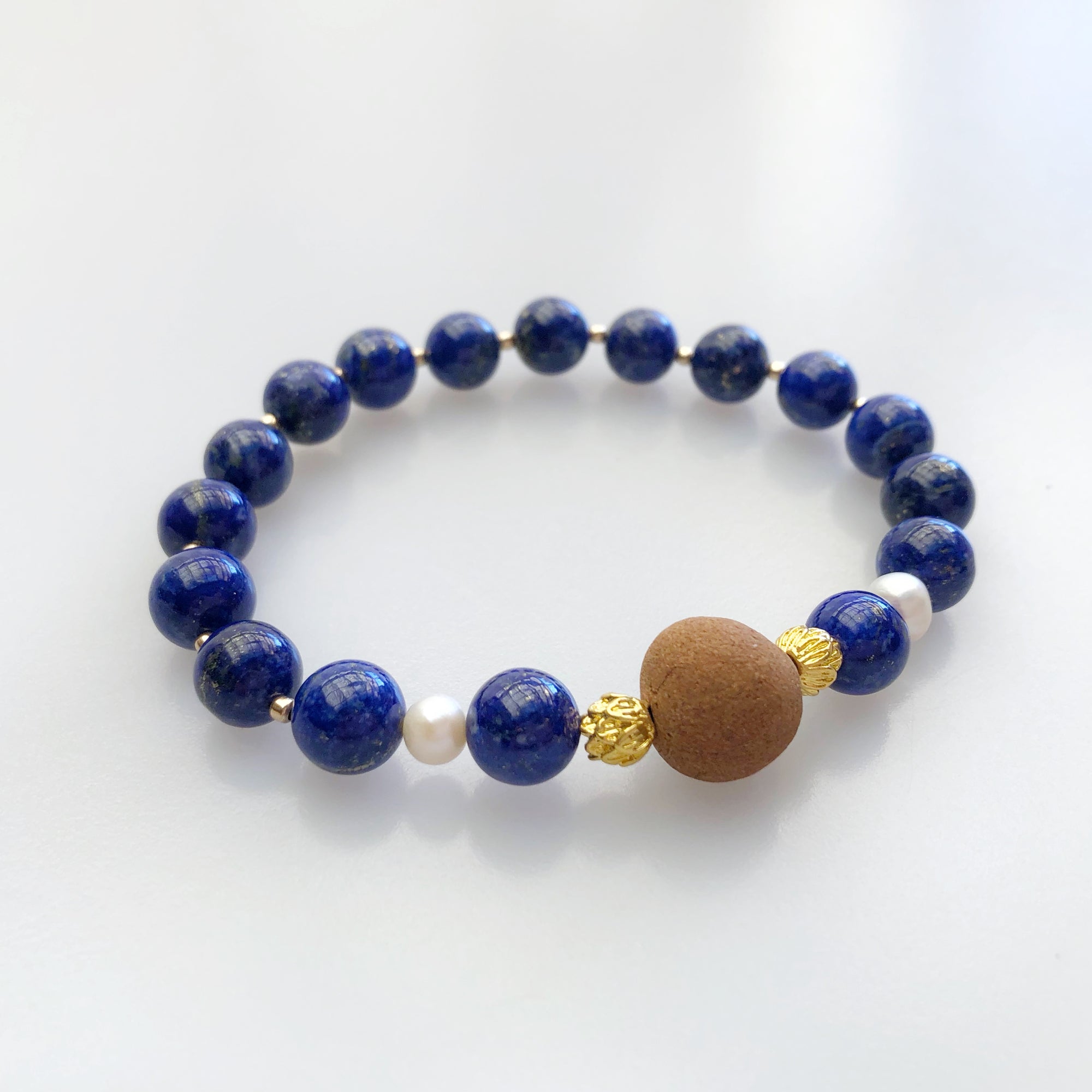 Beaded Lapis Herbal Bracelet