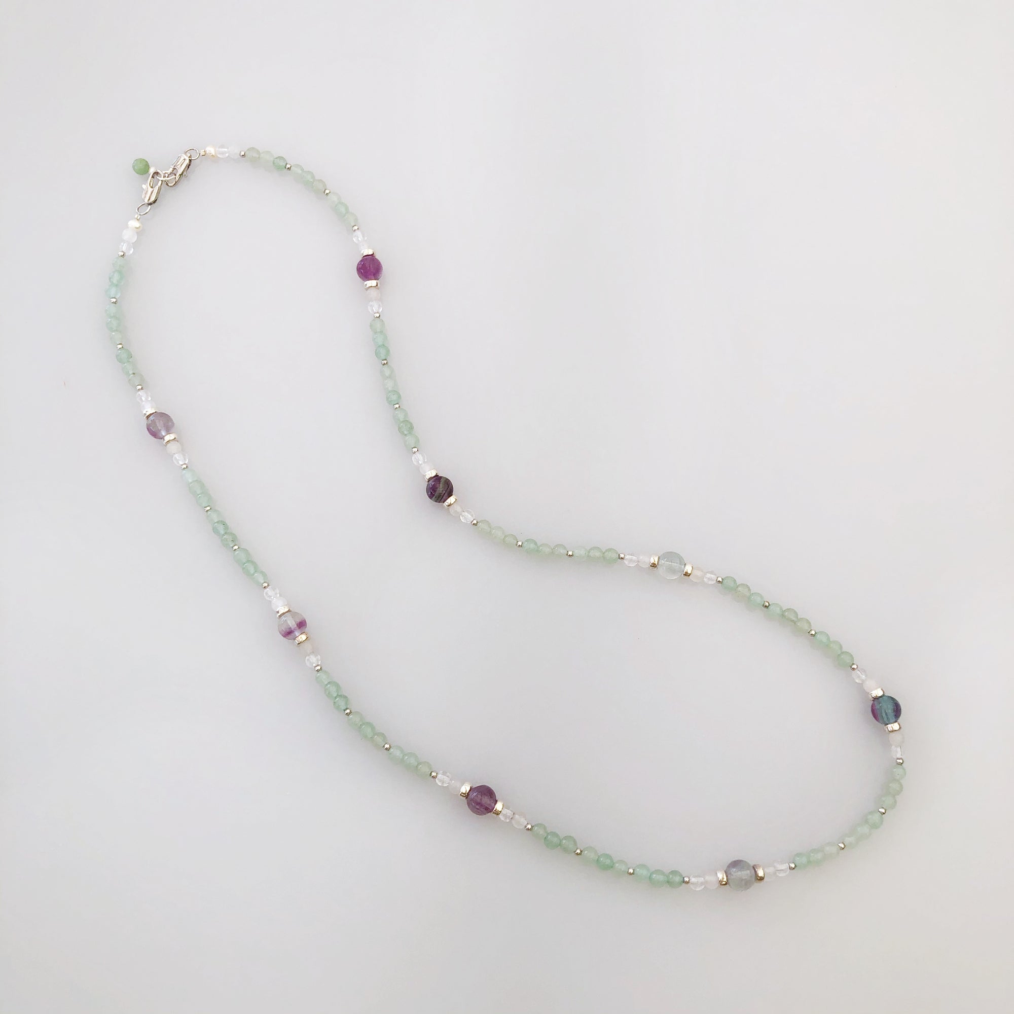 Multi-style Aventurine Lariat Necklace Set with Moonstone Tassels