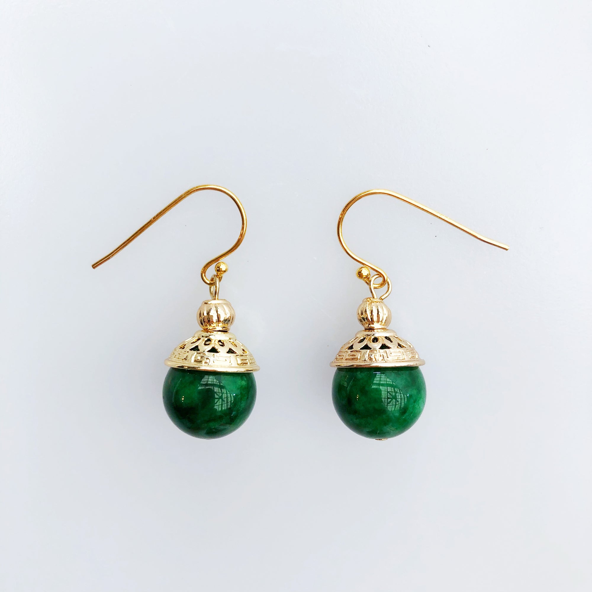 Gold Jadeite Earrings