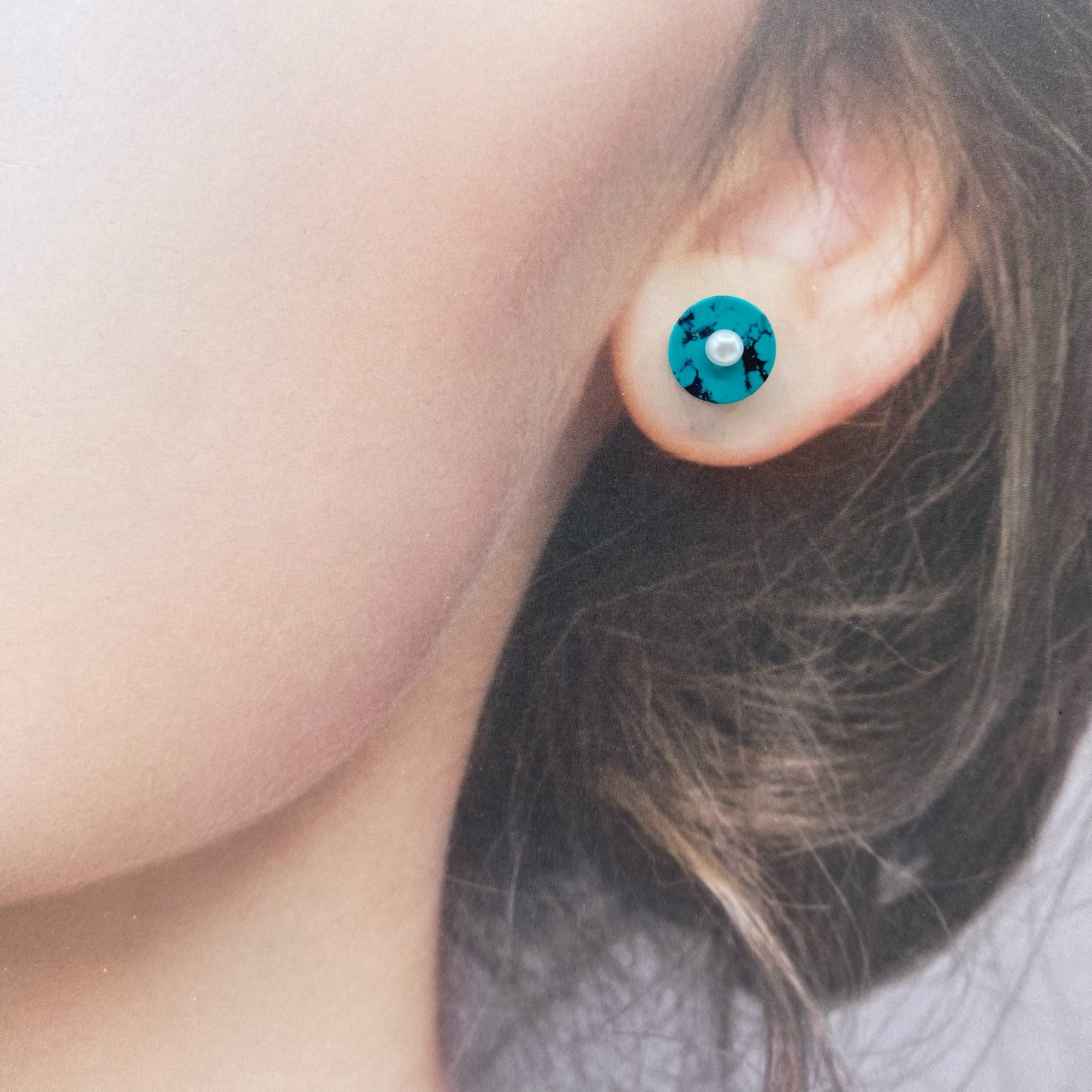 Yun Boutique Natural Turquoise Stud Earrings