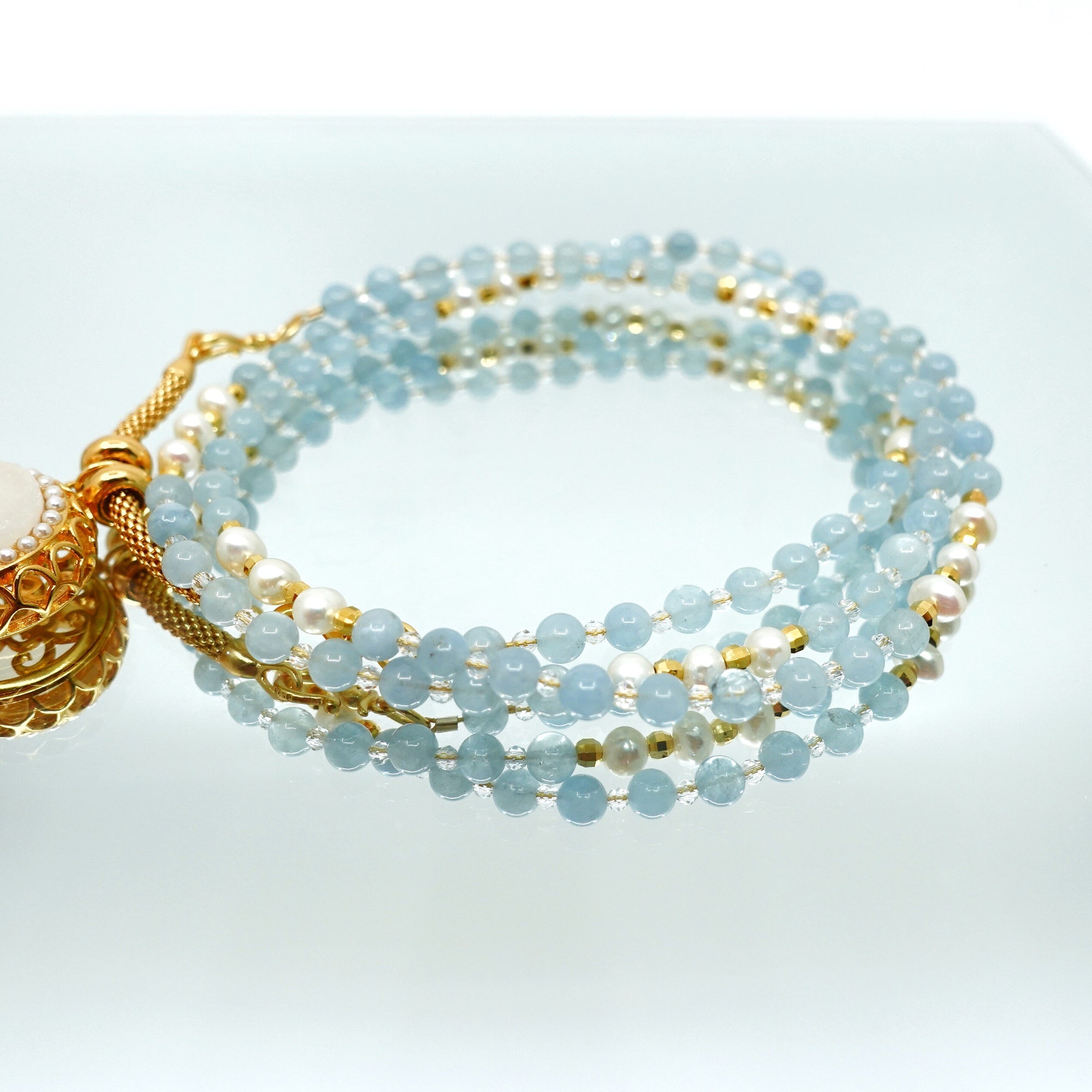 Return to Origin 4mm Aquamarine Necklace Set - Yun Boutique