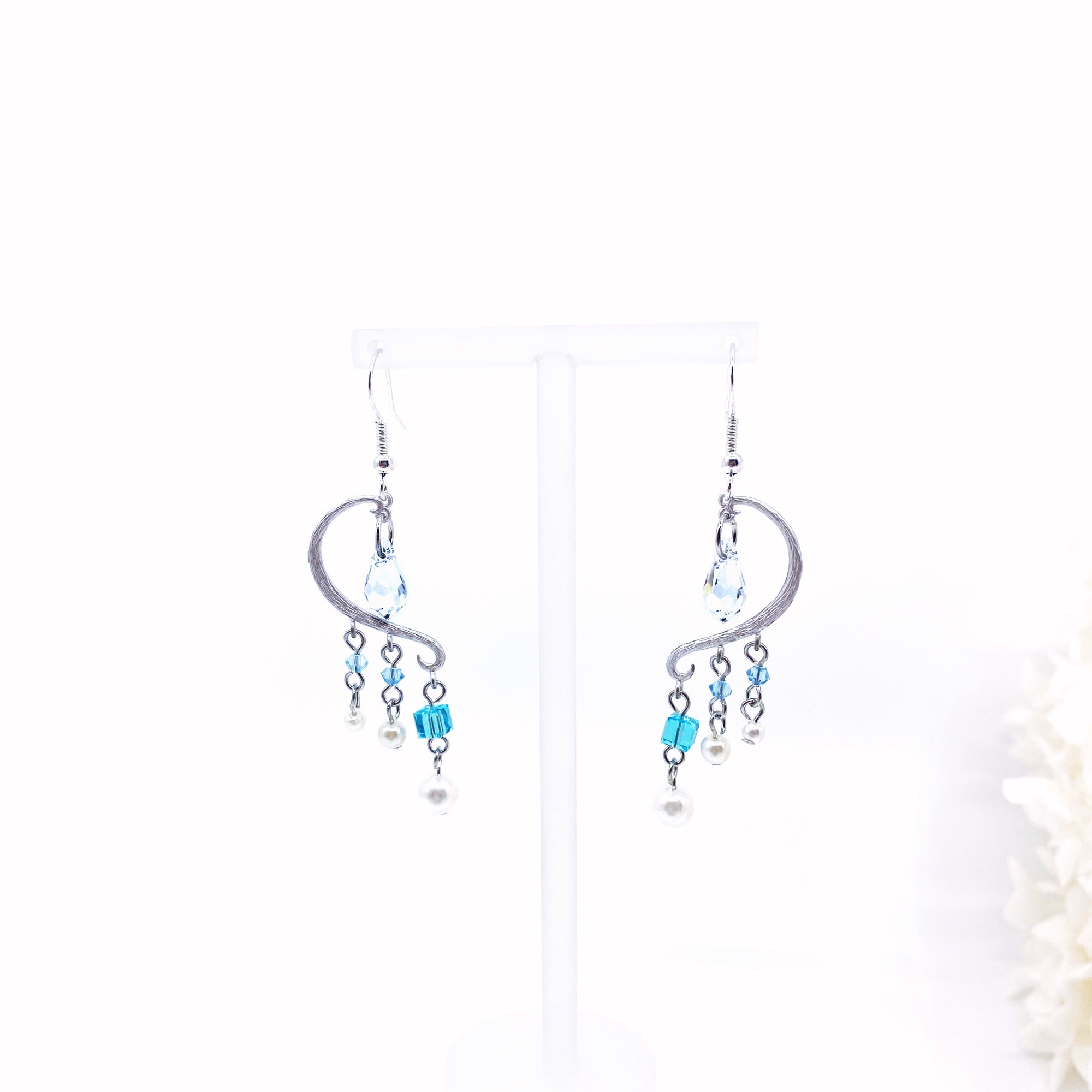 Heavenly Elegance Earrings - Silver Blue - Yun Boutique