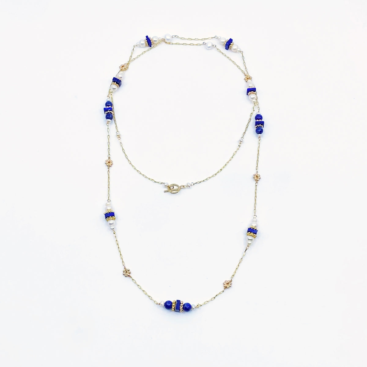 Yun Boutique The Nine Lapis and Pearl Long Necklace