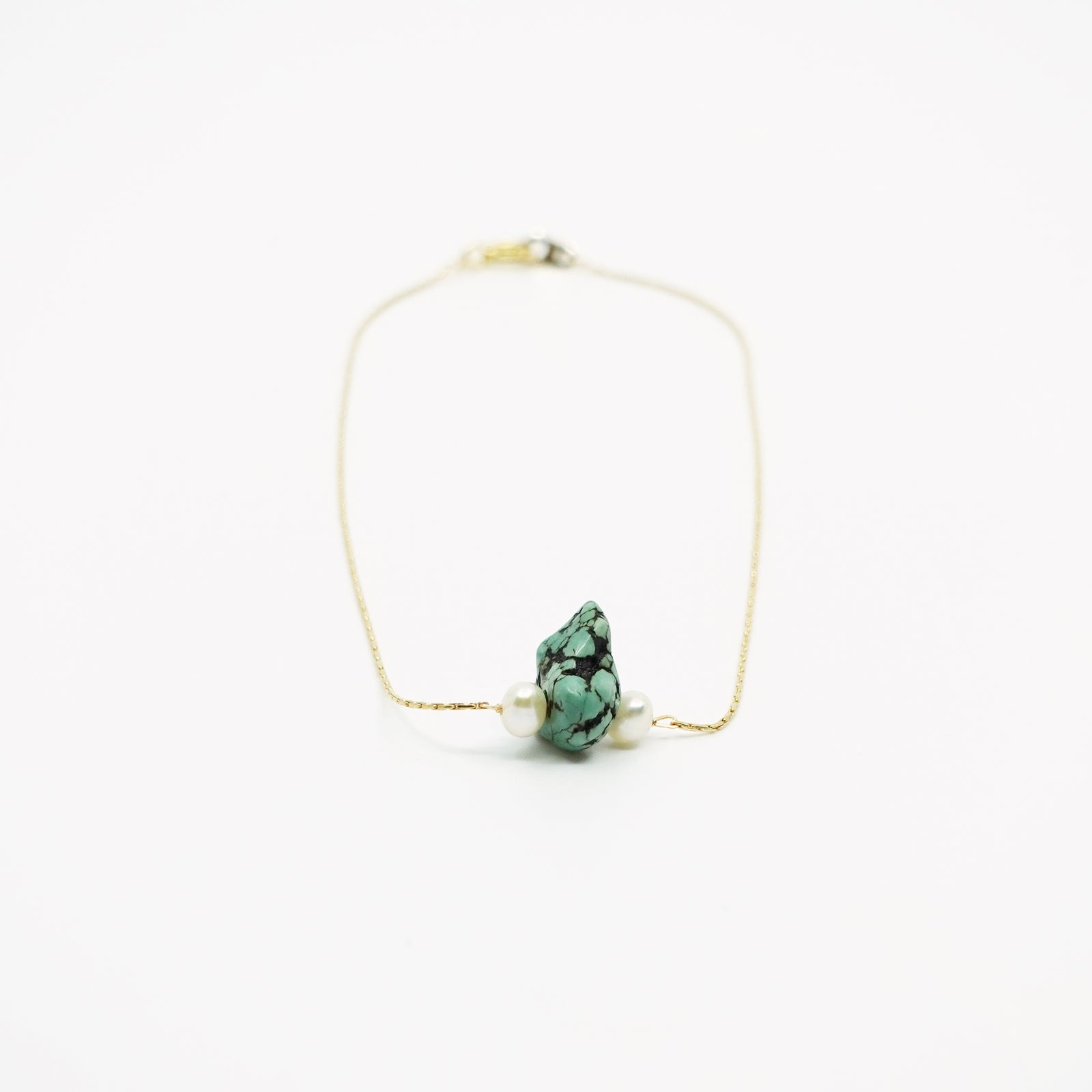 Gold Filled Turquoise Howlite Anklet - Yun Boutique