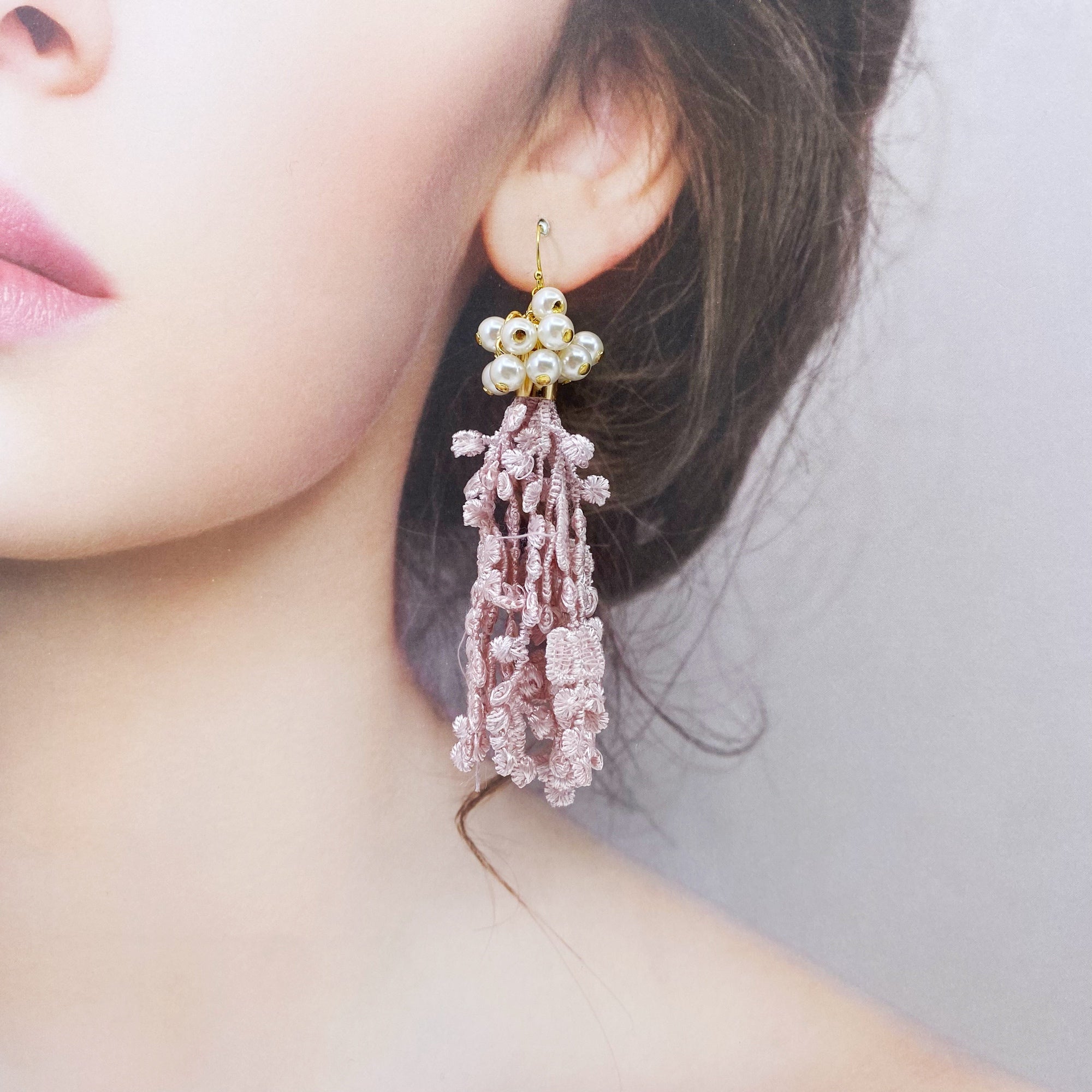 Pink Lace Earrings - Yun Boutique