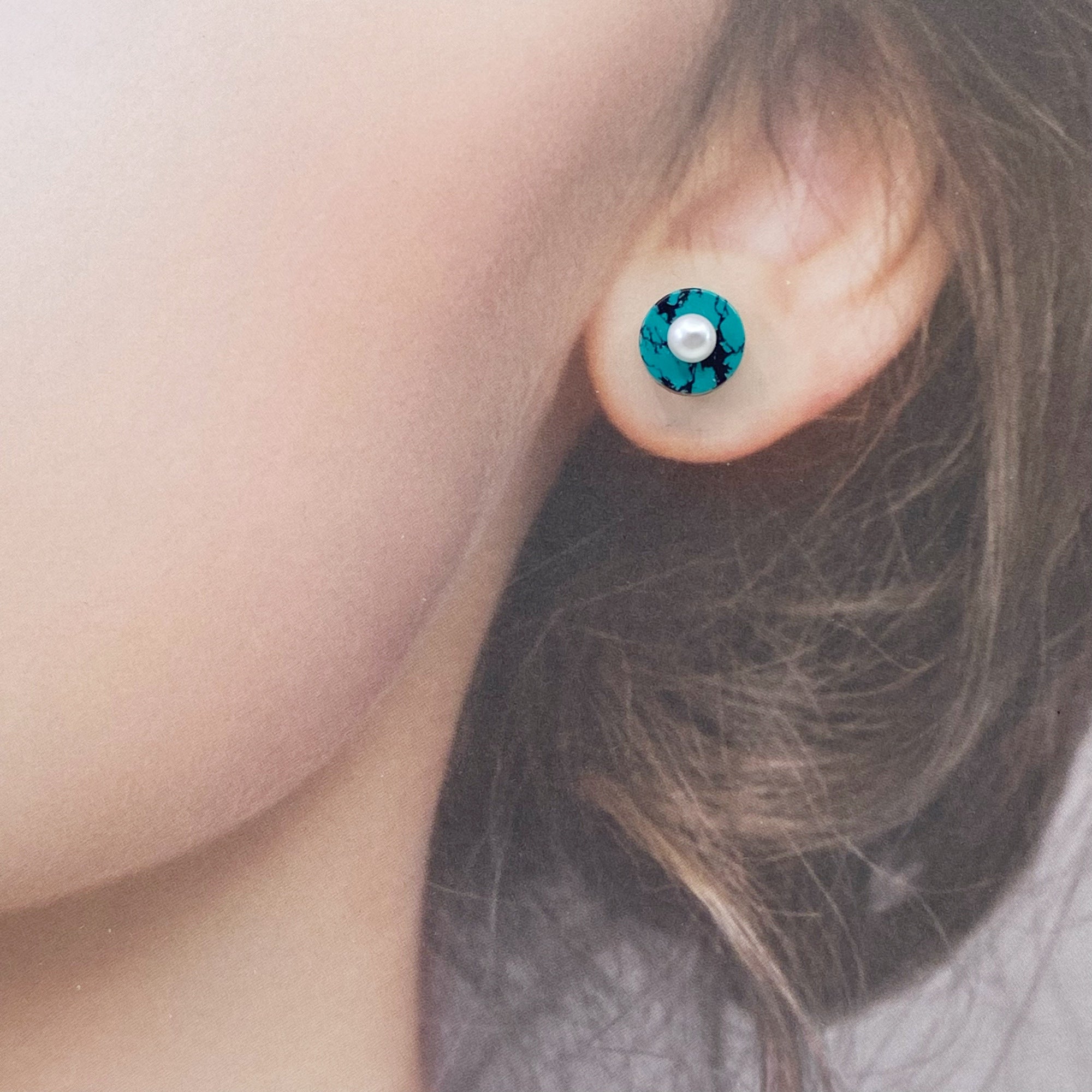 Natural Turquoise Stud Earrings - Yun Boutique