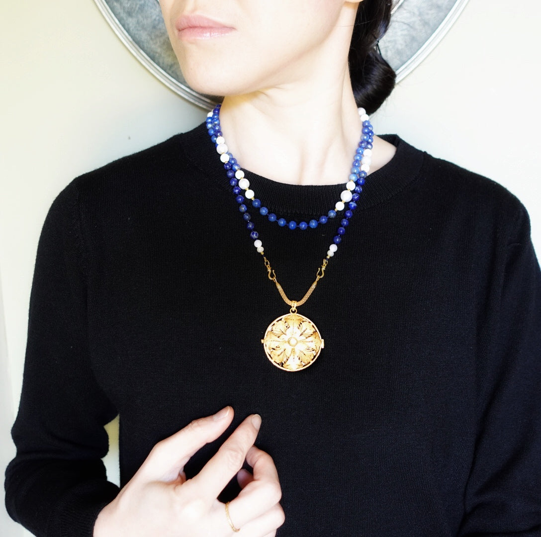 Return to Origin Beaded Lapis Necklace - Yun Boutique