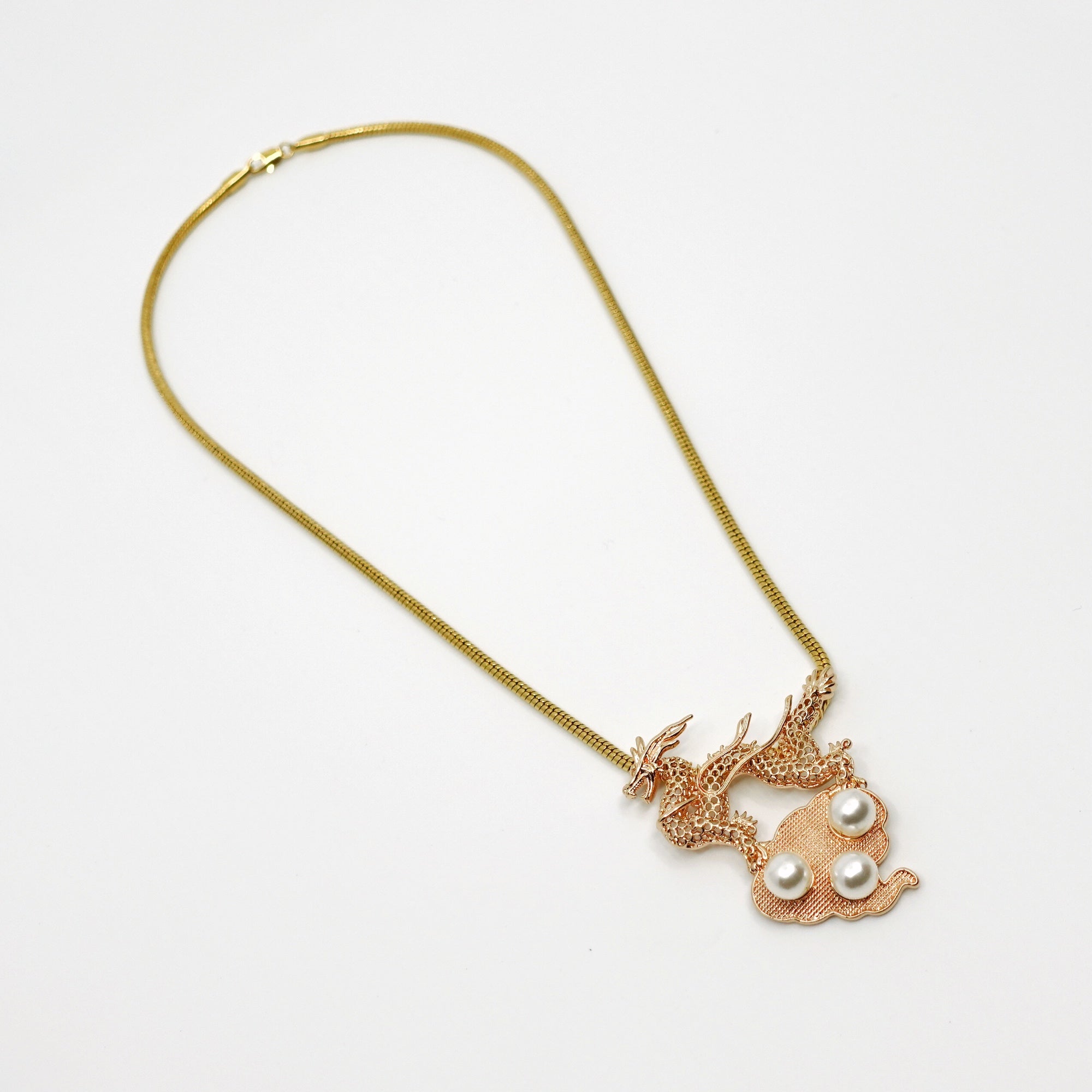 Gold Dragon Pendant Necklace - Yun Boutique