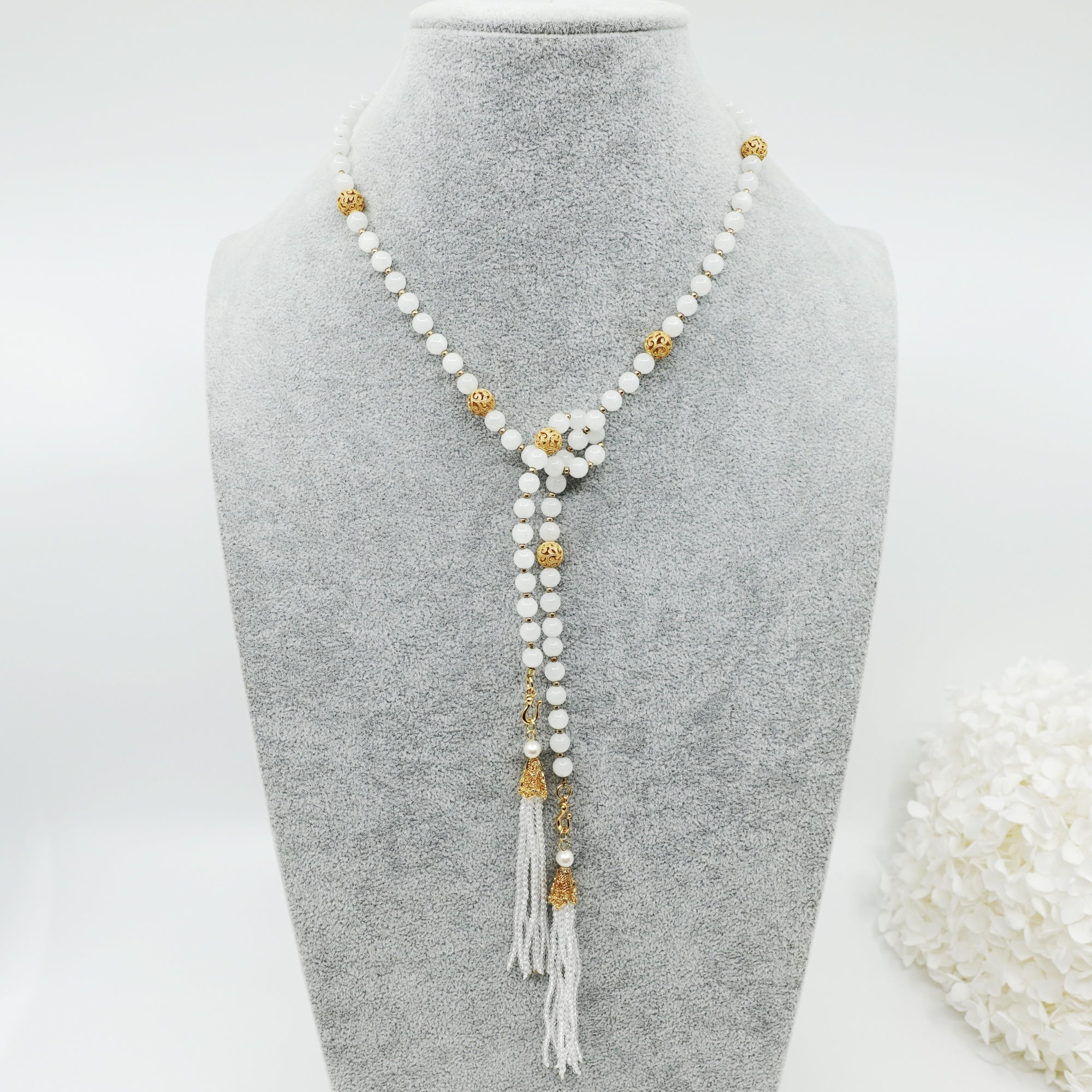 Return to Origin 6mm Moonstone Lariat Necklace Set - Yun Boutique