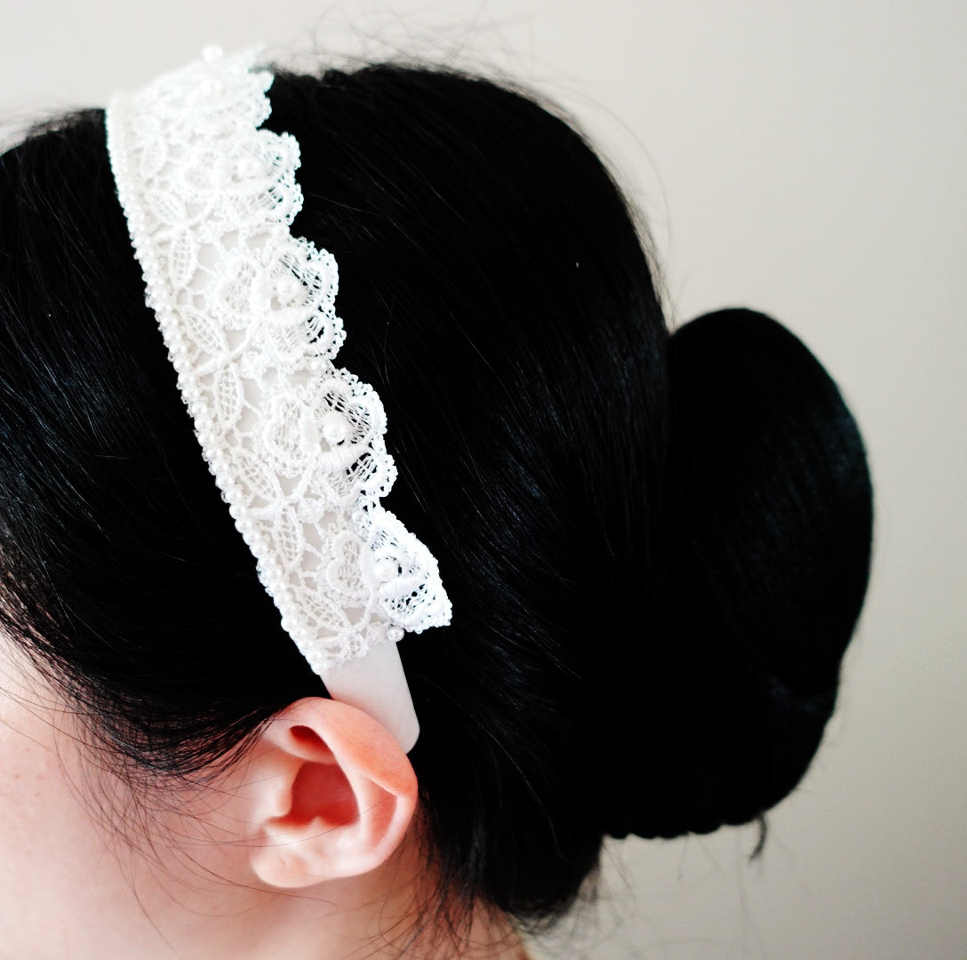 Yun Boutique Pearl and Flower Crown Bridal Headband