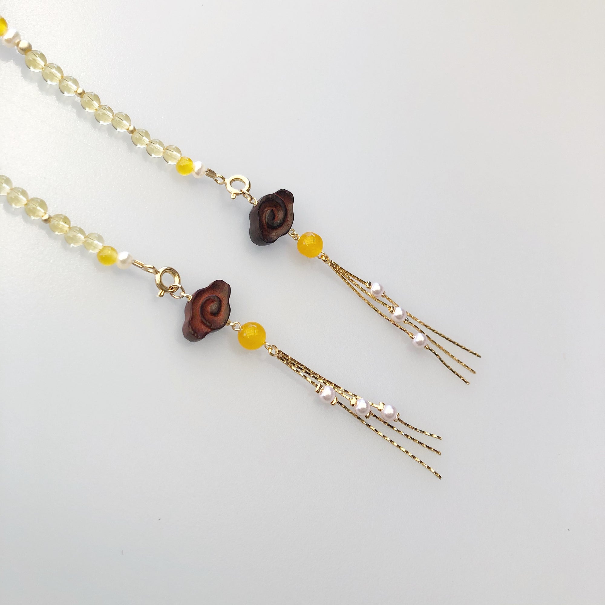 Multi-style Yellow Crystal Lariat Necklace Set - Yun Boutique