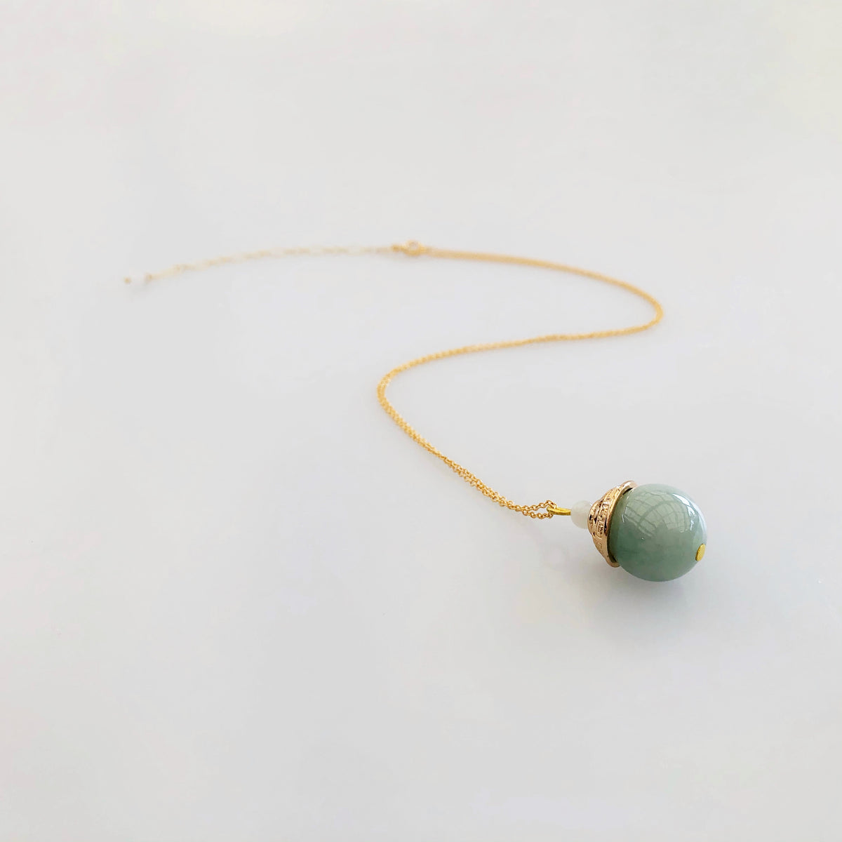 Gold Mint Jadeite Necklace