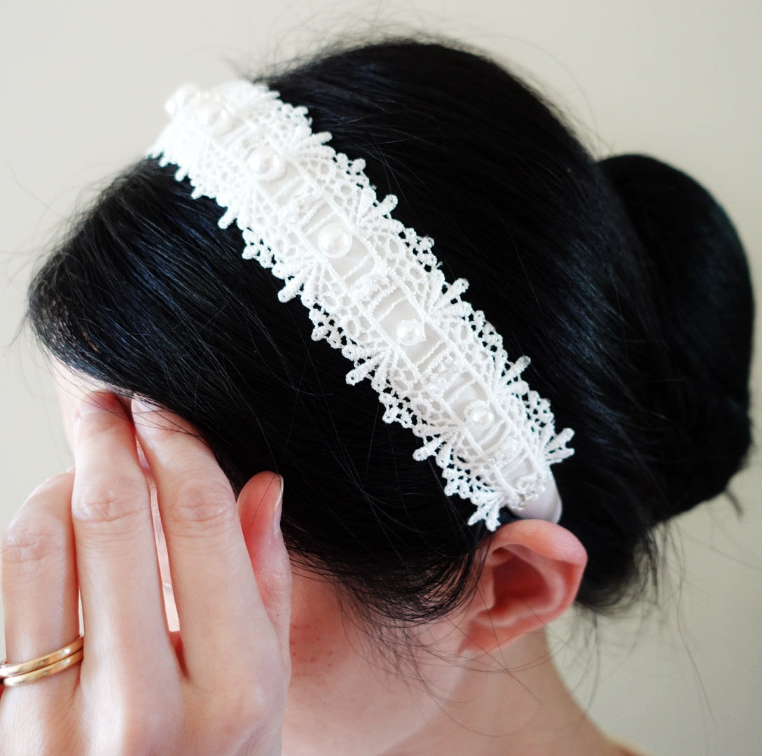 Pearl Crown Bridal Headband - Yun Boutique