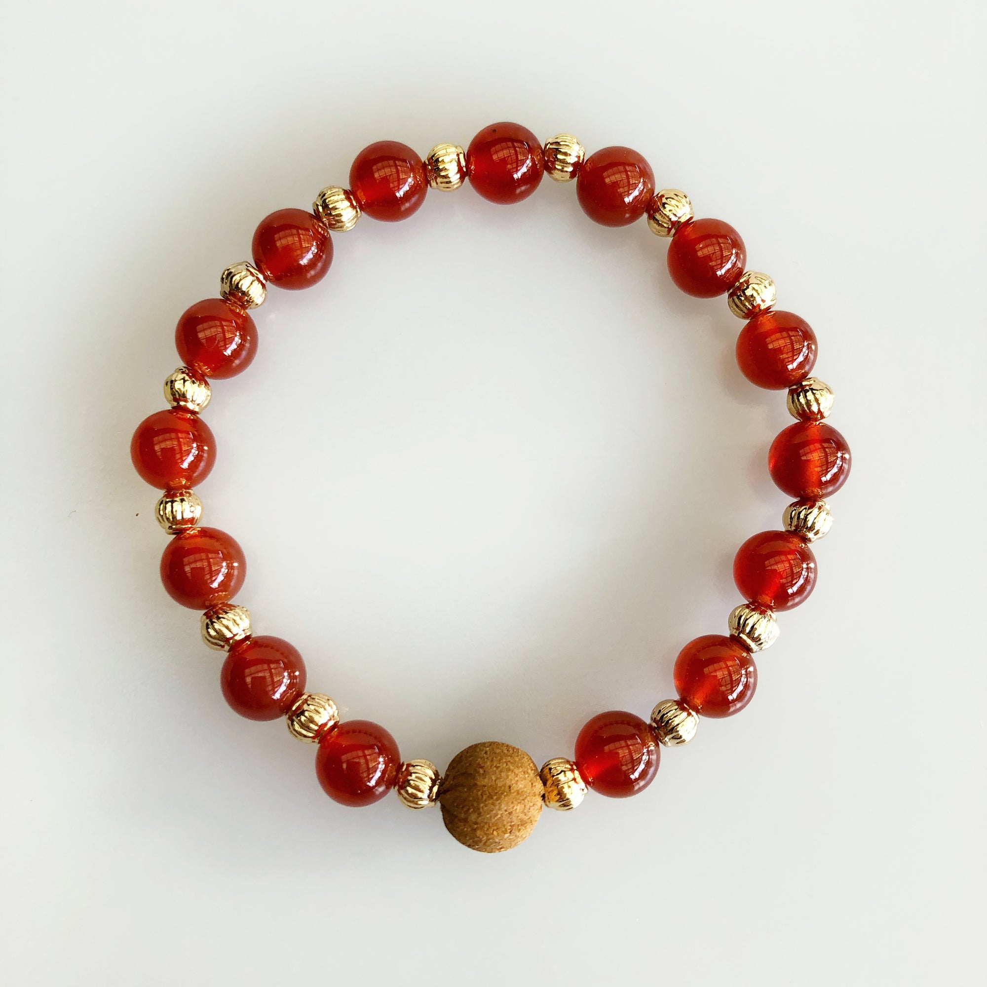 Vintage Style 8mm Carnelian Herbal Bracelet - Yun Boutique