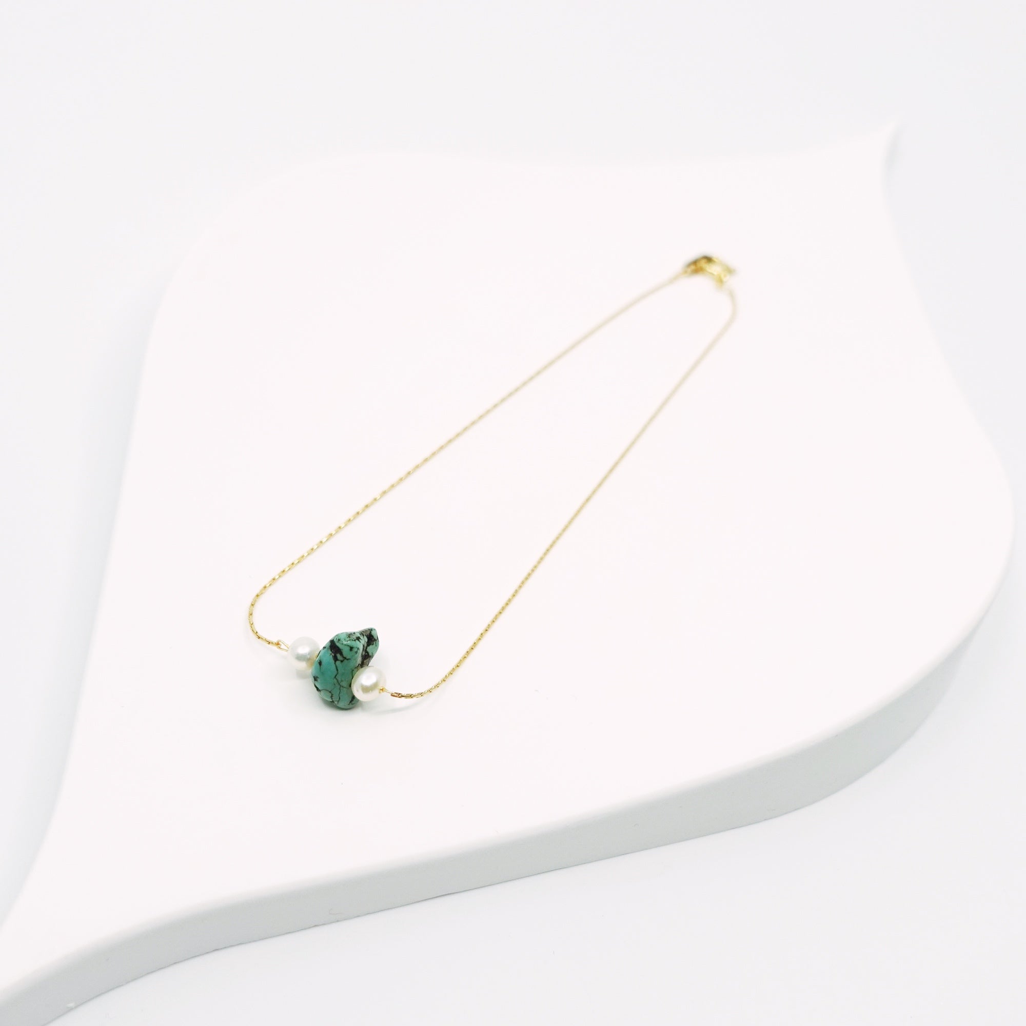 Gold Filled Turquoise Howlite Anklet - Yun Boutique